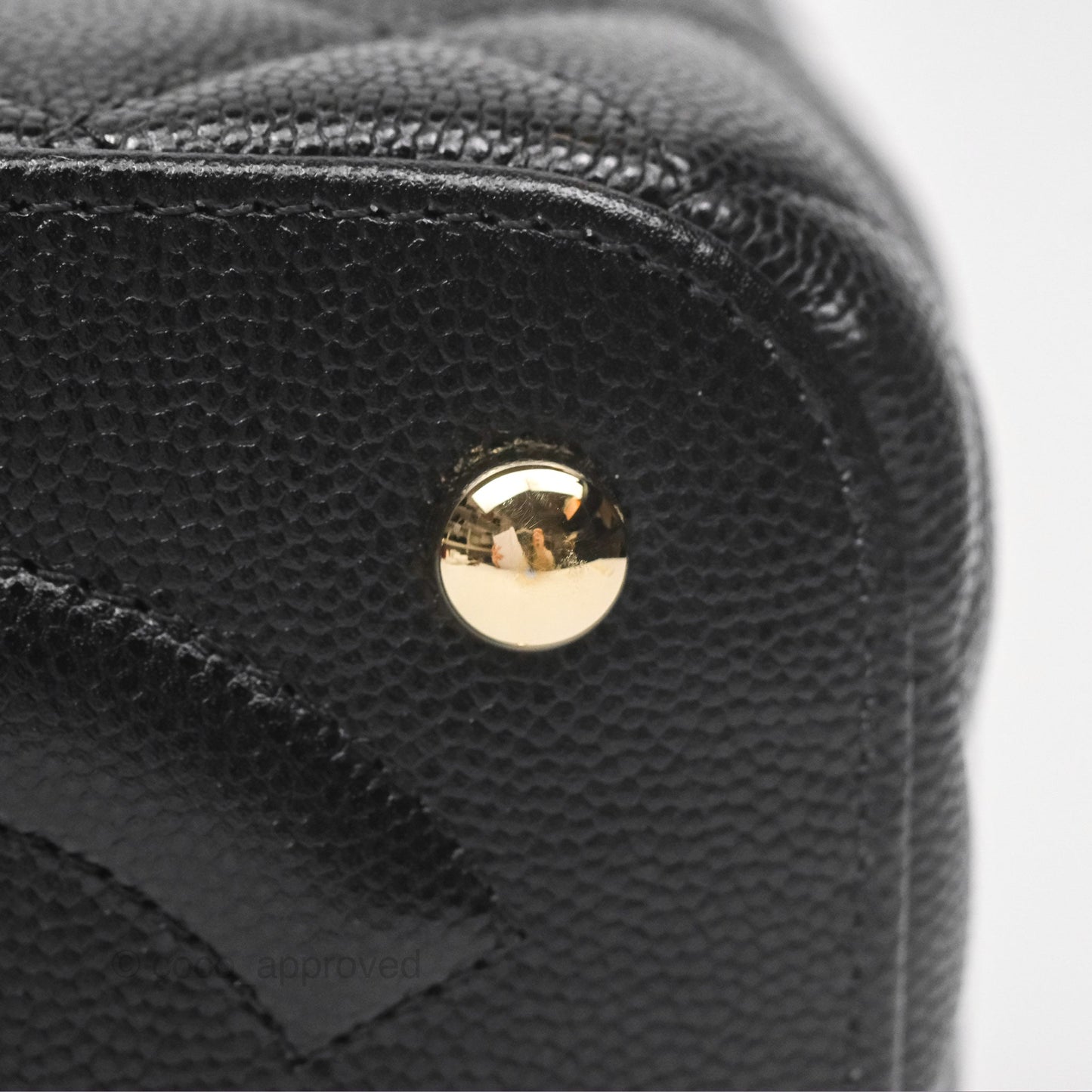 Chanel Quilted Top Handle Vanity Case Black Caviar Gold Hardware