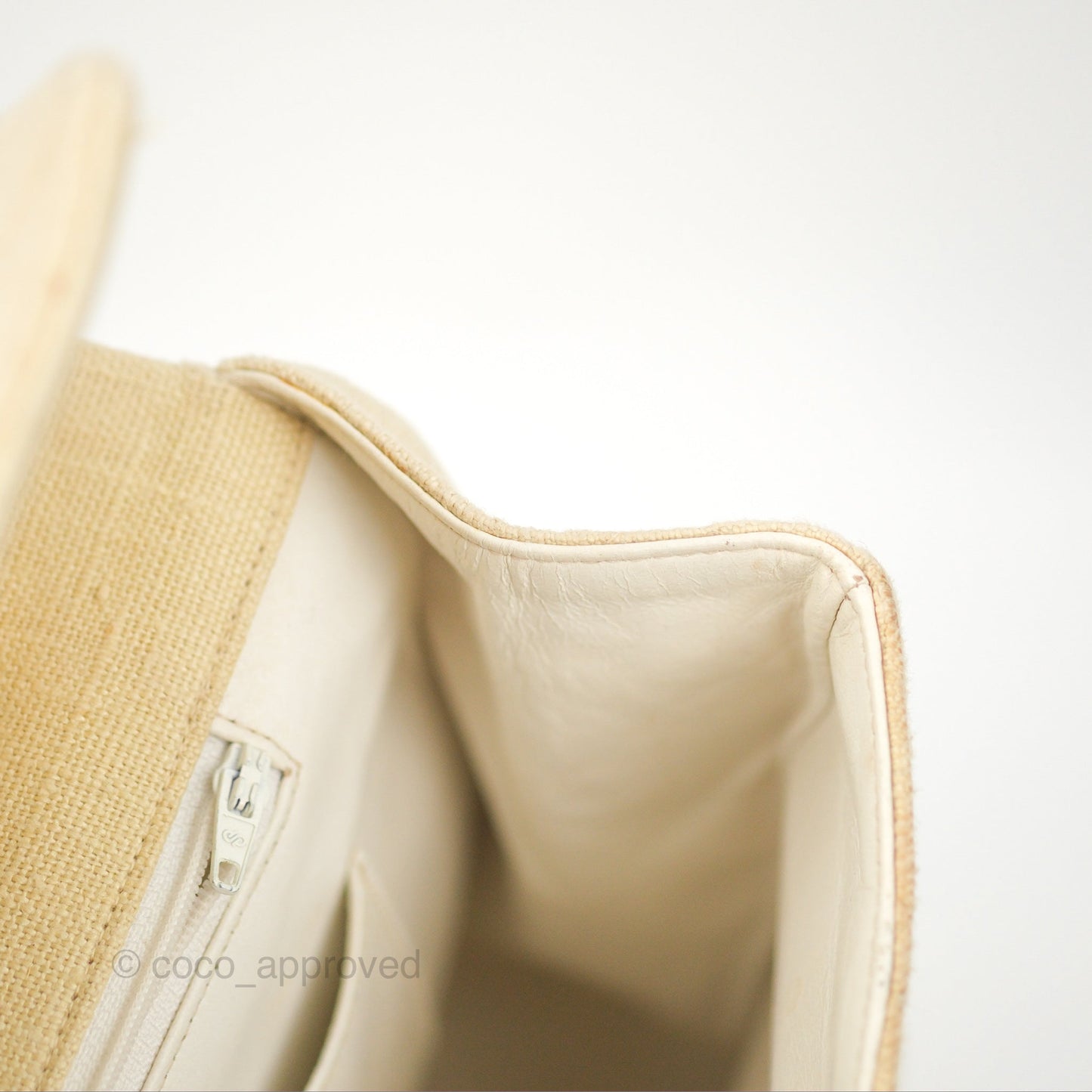 Chanel Vintage XL Jumbo Single Flap Beige Cotton Canvas 24K Gold Hardware