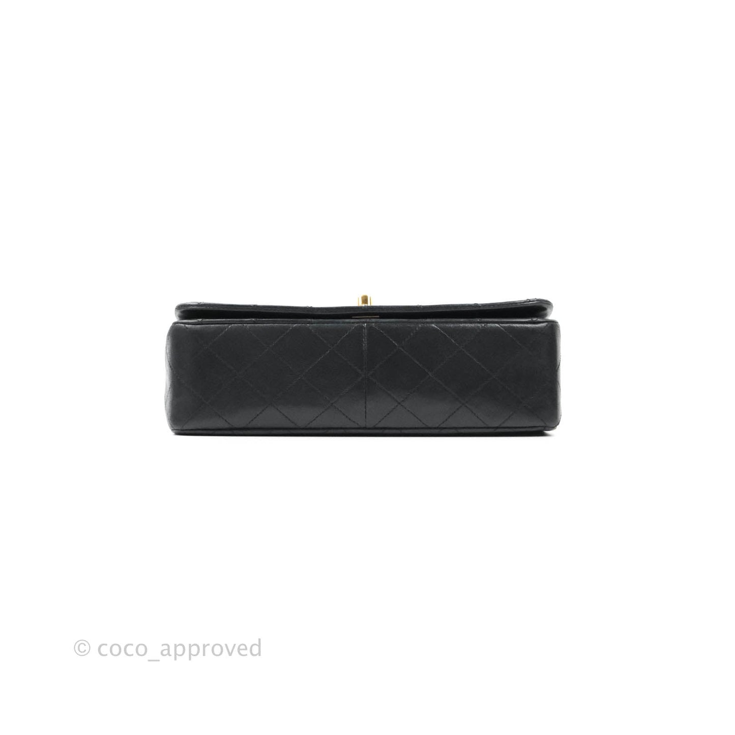 Chanel Vintage Small Single Full Flap Bag Black Lambskin 24K Gold Hardware