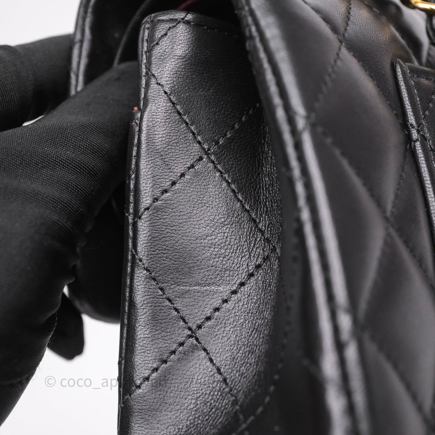 Chanel Small Classic Flap Quilted Black Lambskin Gold Hardware