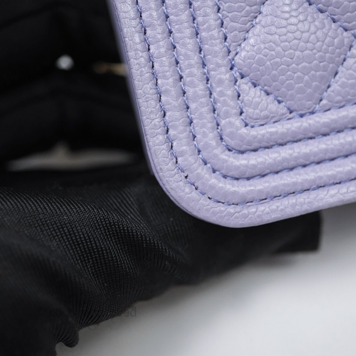 Chanel Quilted Boy Belt Bag Purple Caviar Gold Hardware