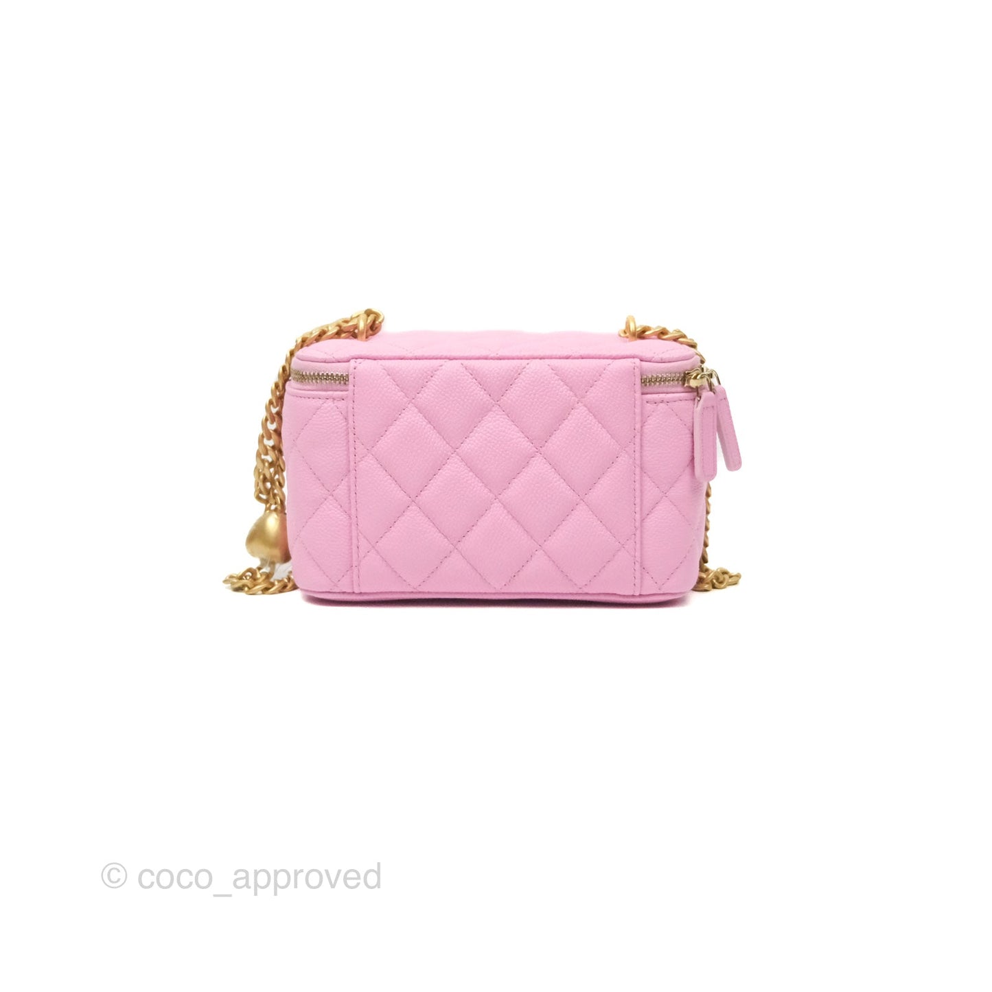 Chanel Vanity Heart Crush Adjustable Chain Pink Caviar Aged Gold Hardware