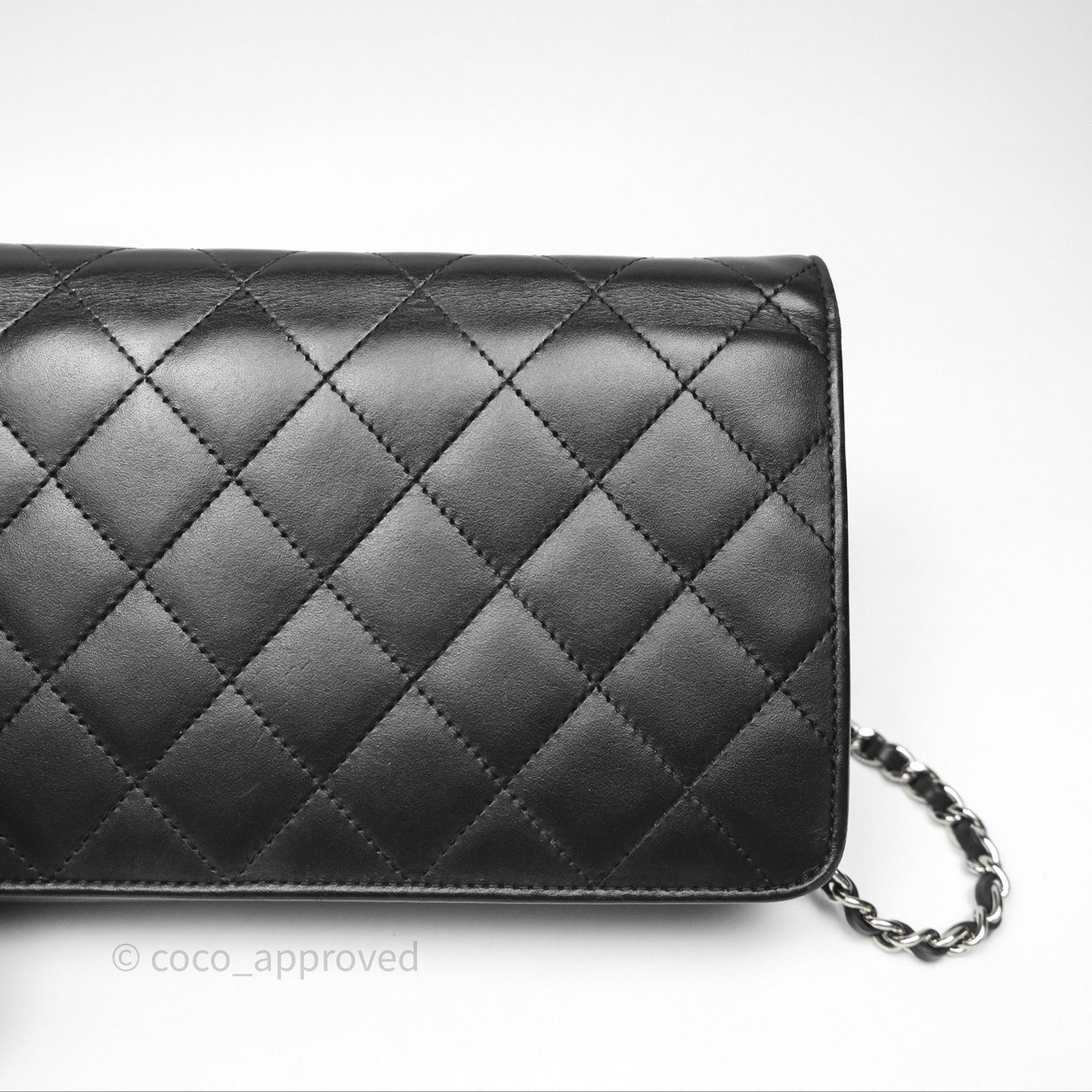 Chanel Quilted Wallet on Chain WOC Cambon Black Calfskin Silver Hardware