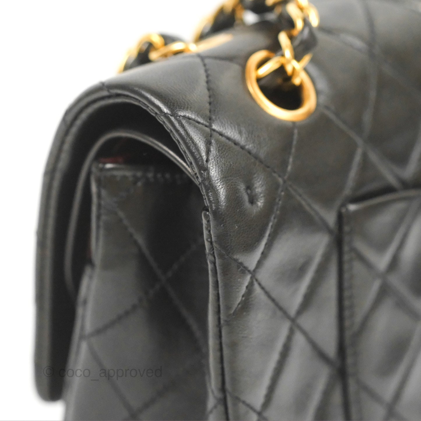 Chanel Vintage Medium Classic Flap Black Lambskin 24K Gold Hardware