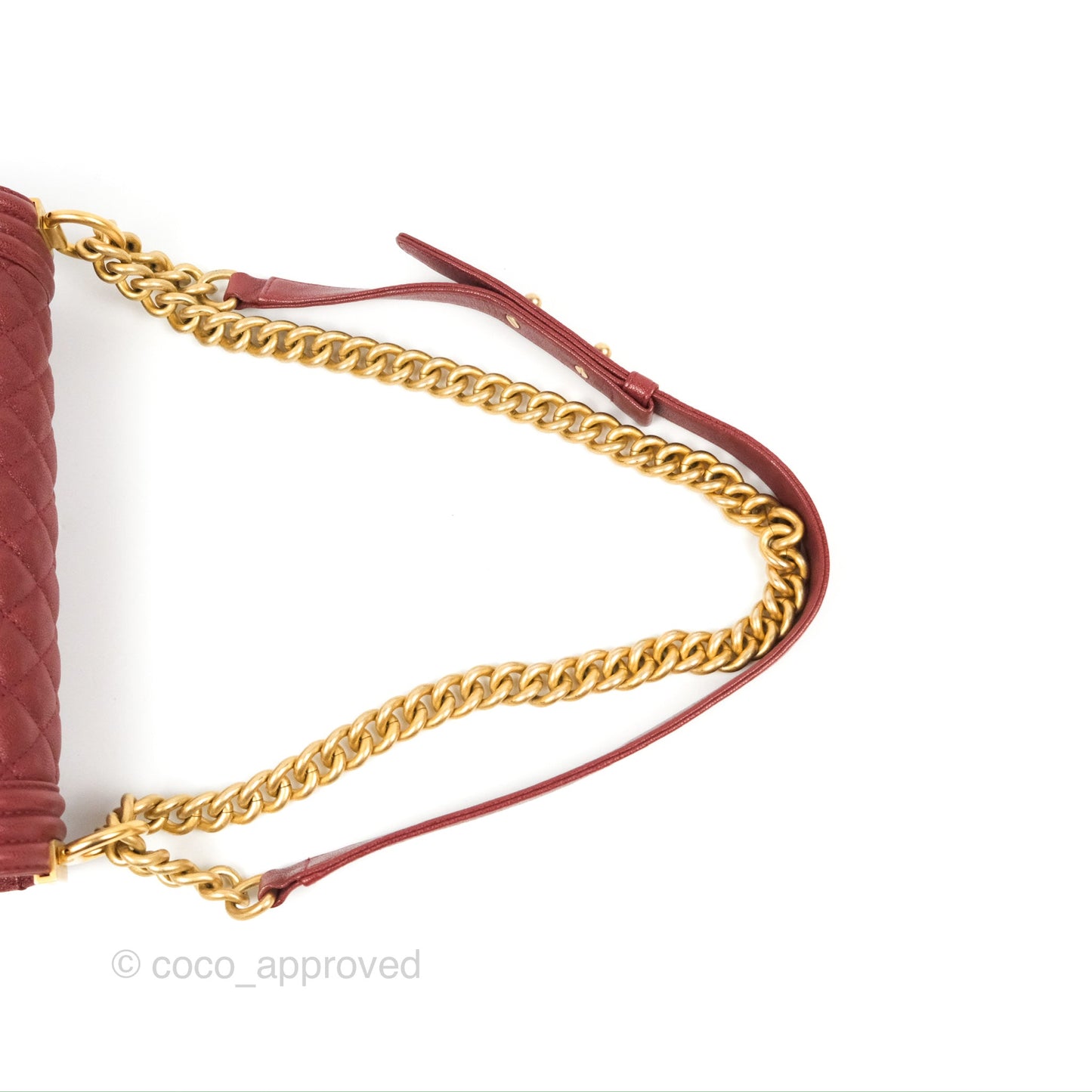 Chanel Quilted Medium Boy Burgundy Caviar Aged Gold Hardware