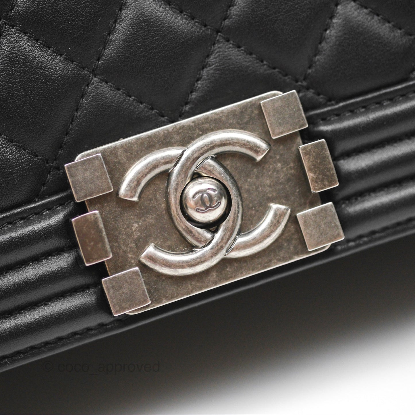 Chanel Medium Boy Quilted Black Calfskin Ruthenium Hardware