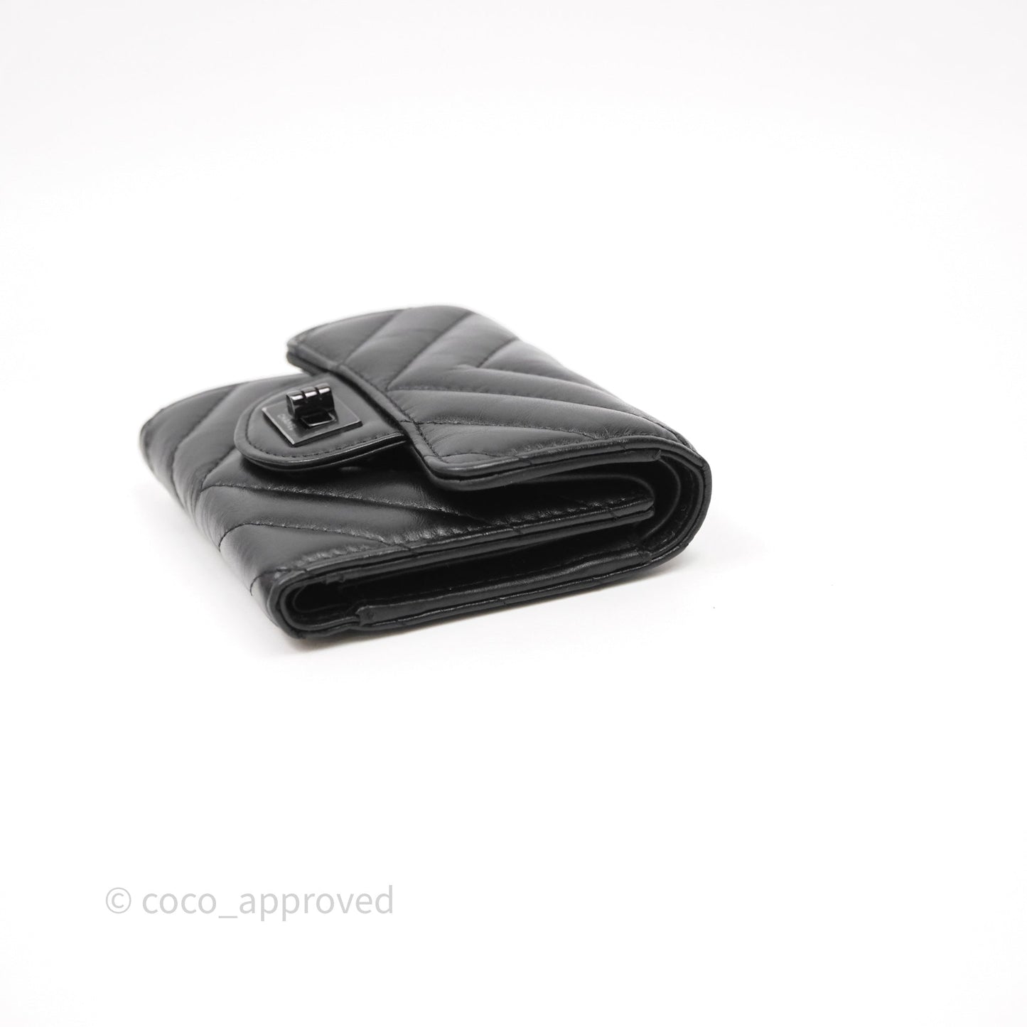 Chanel Chevron Reissue Wallet So Black Aged Calfskin