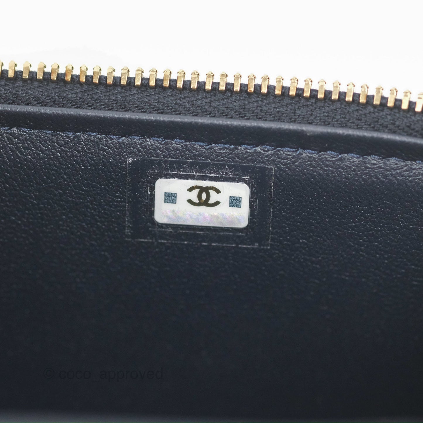Chanel All Slide Vanity with Adjustable Chain Navy Lambskin Aged Gold Hardware
