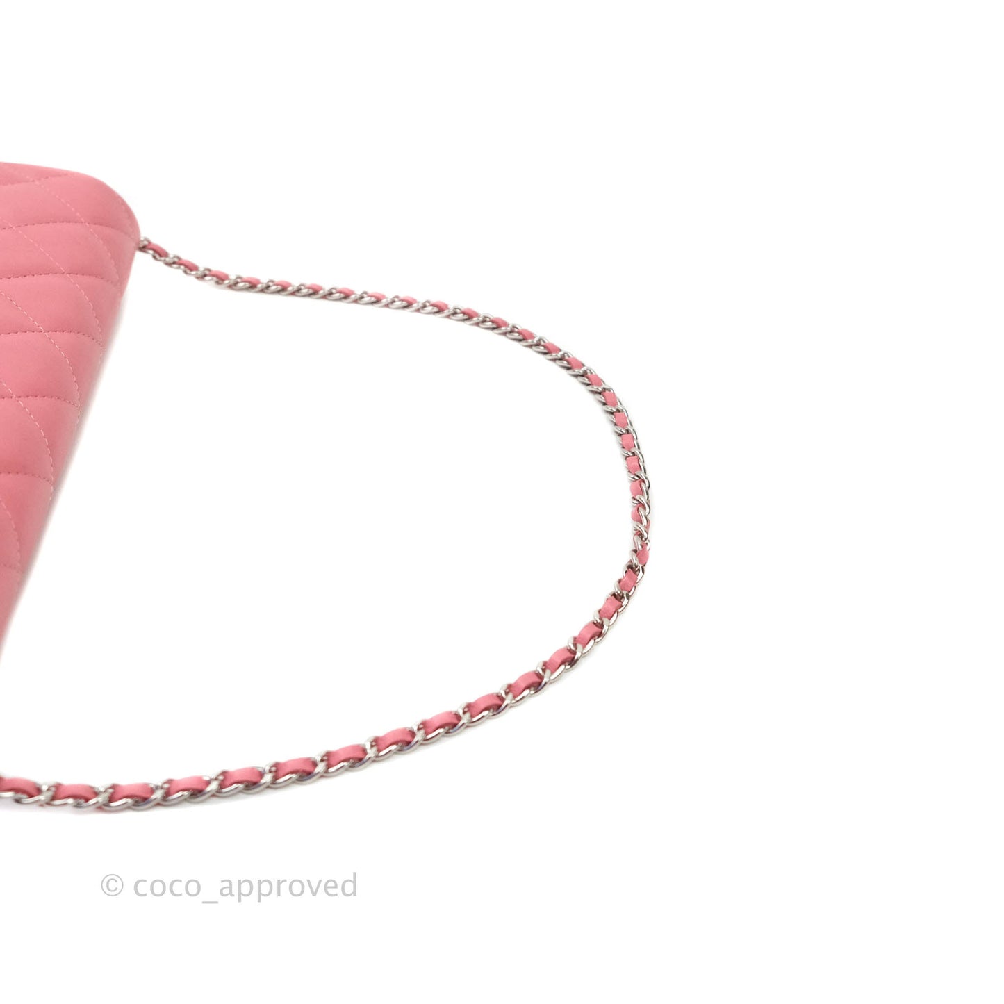 Chanel Quilted Clutch with Chain Lambskin Pink Silver Hardware