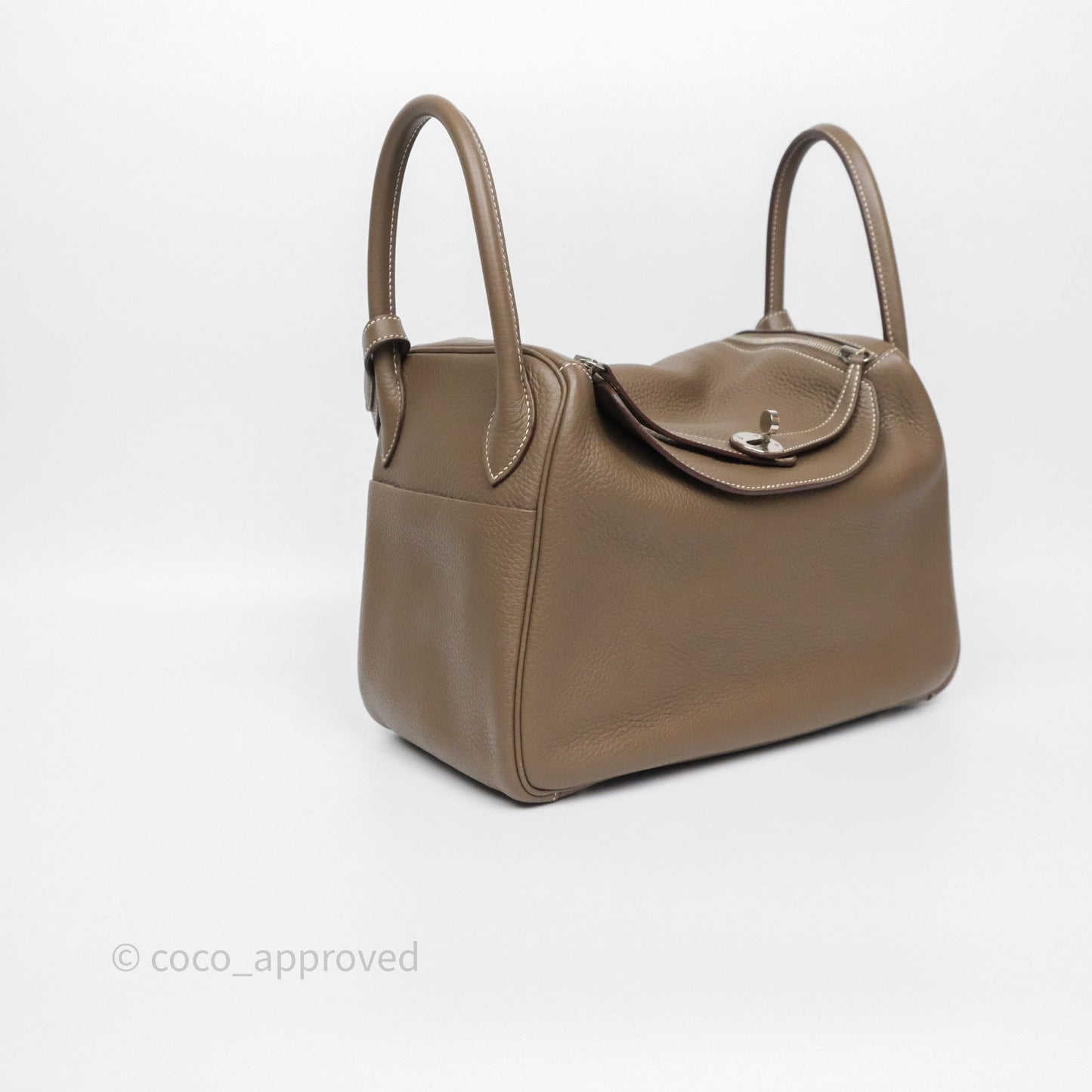Hermès Lindy 30 Etoupe 18 Clemence Palladium Hardware