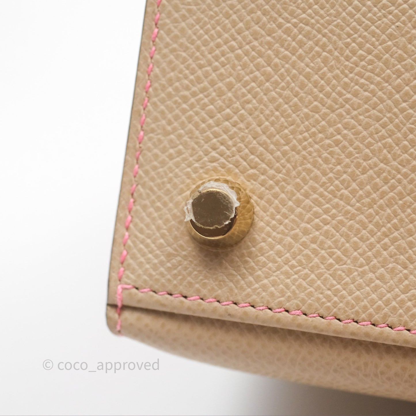 Hermès Kelly 25 Sellier Begie/Pink Epsom Gold Hardware
