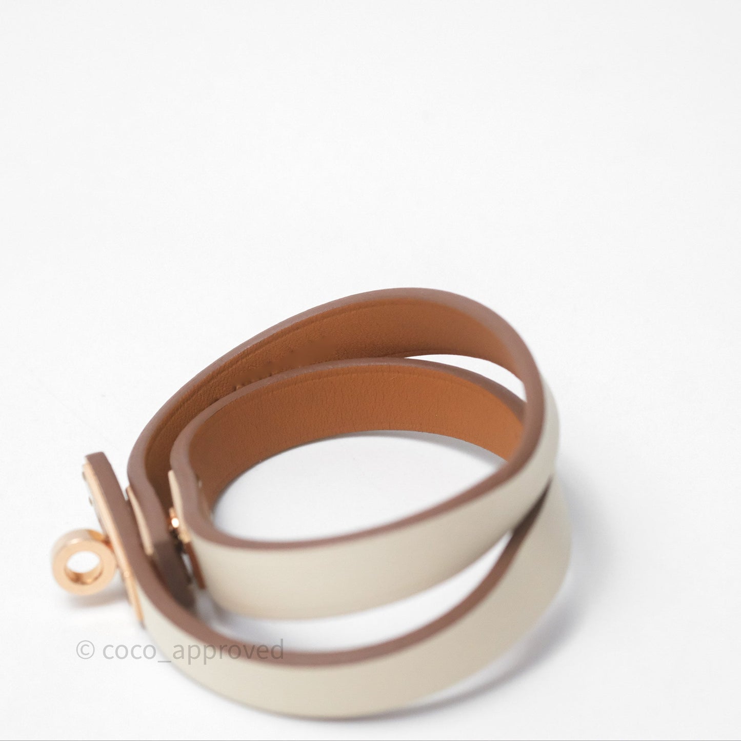 Hermès Mini Kelly Double Tour Bracelet Nata Swift Gold Hardware