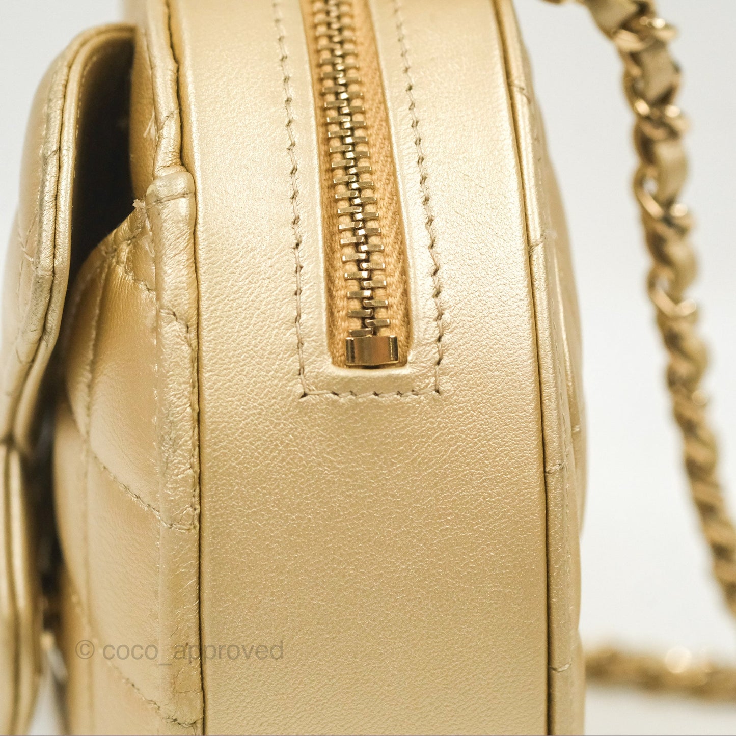 Chanel Small Heart Bag Iridescent Gold Lambskin Gold Hardware 22S