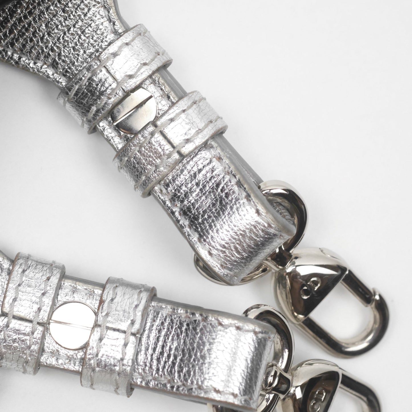 Christian Dior Small Lady Dior My ABCDior Silver Metallic Grained Calfskin Cannage