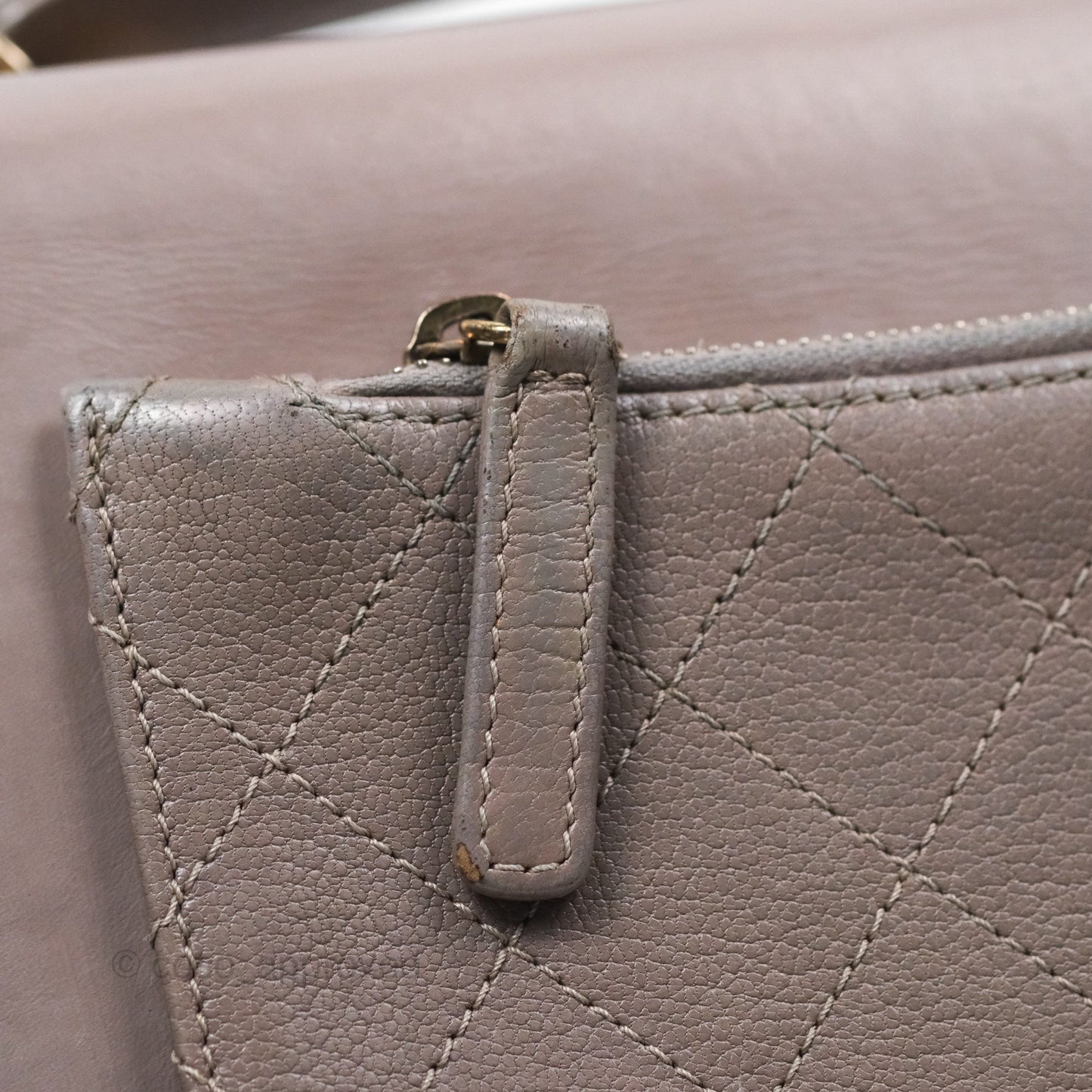Chanel Coco Curve Flap Burnished Lilac Grey Calfskin Goatskin Antique Gold Hardware