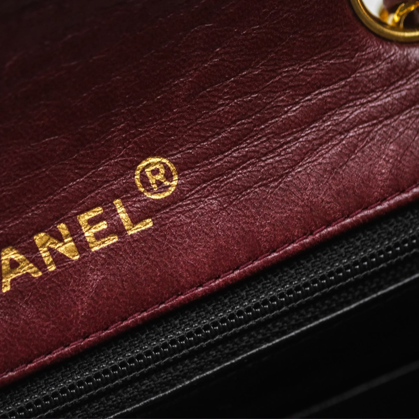 Chanel Vintage Mini Square Burgundy Lambskin 24K Gold Hardware
