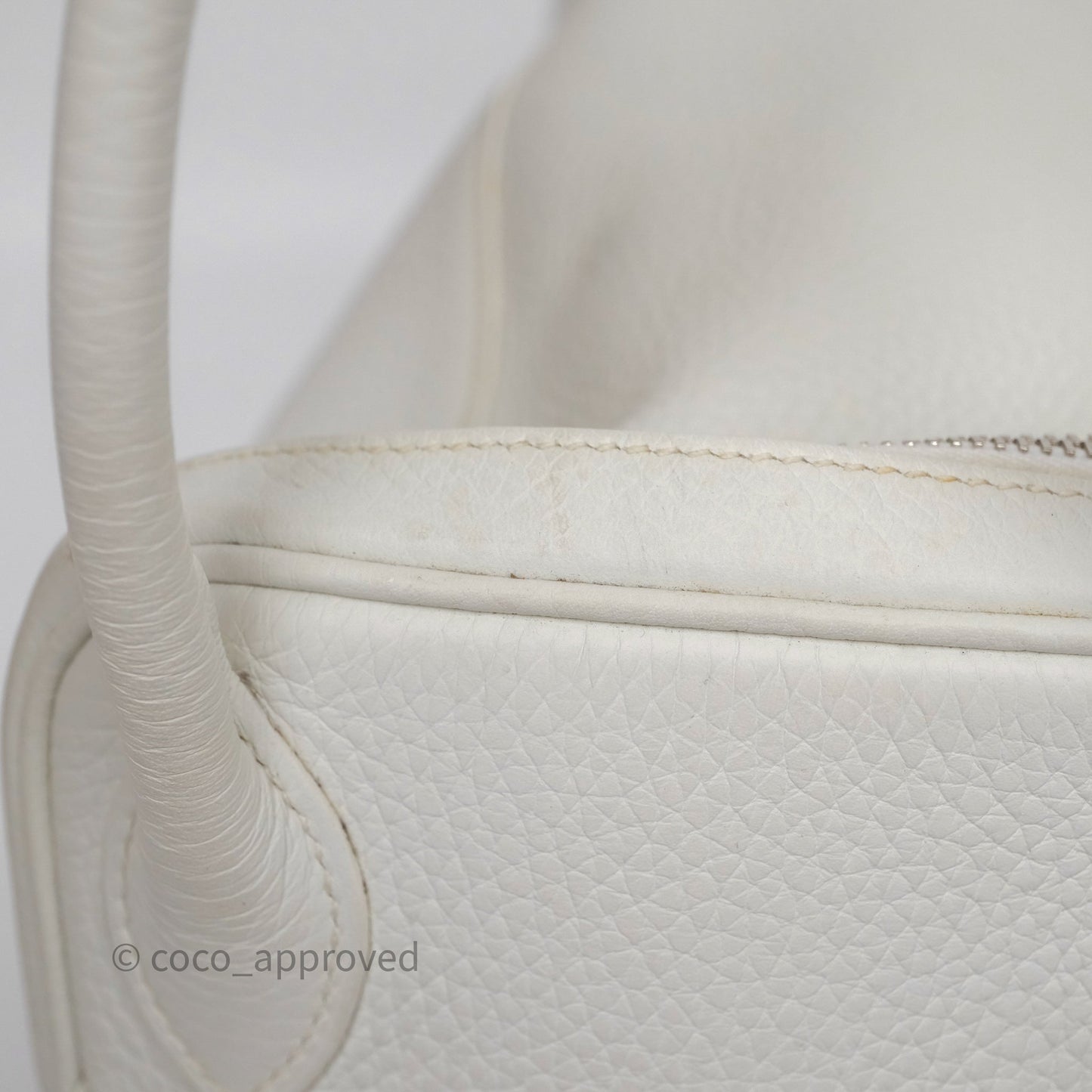 Hermès Lindy 30 White Clemence Palladium Hardware