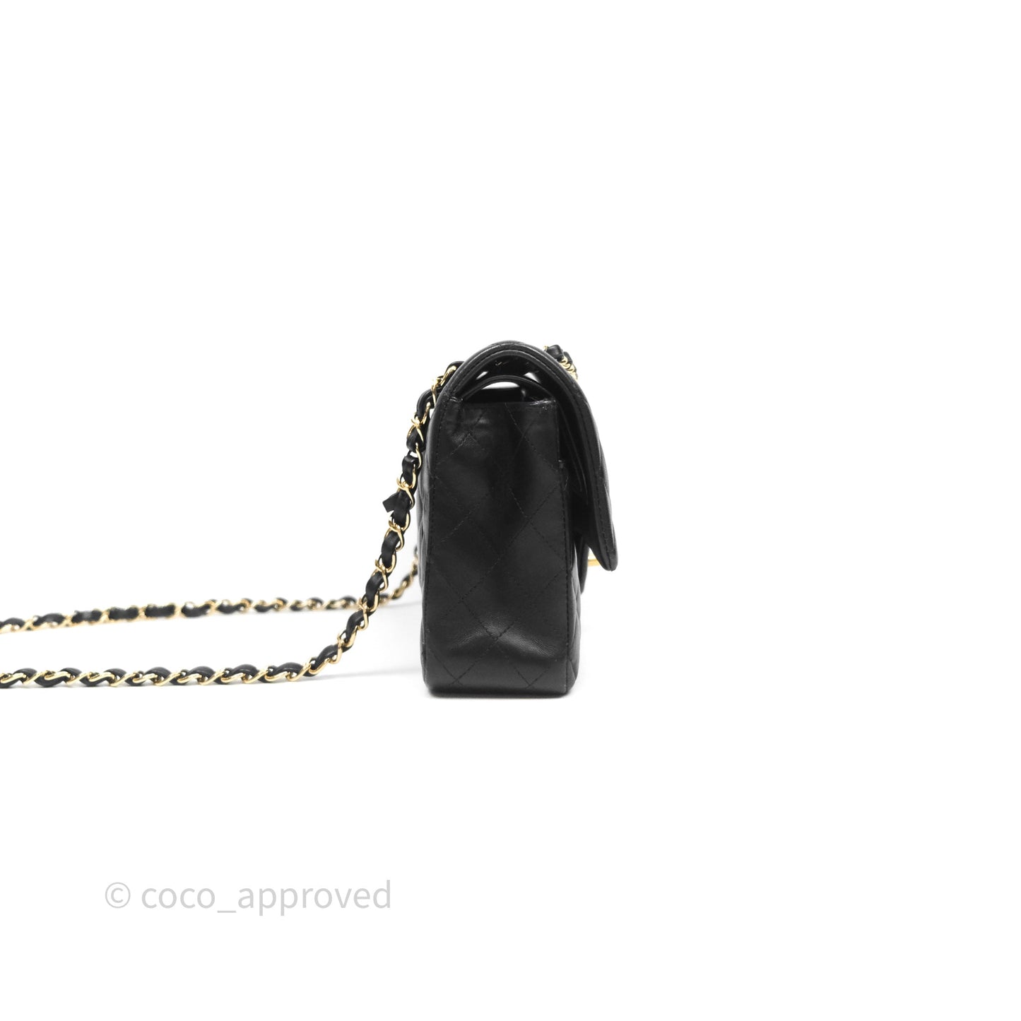 Chanel Classic M/L Medium Flap Quilted Black Lambskin Gold Hardware