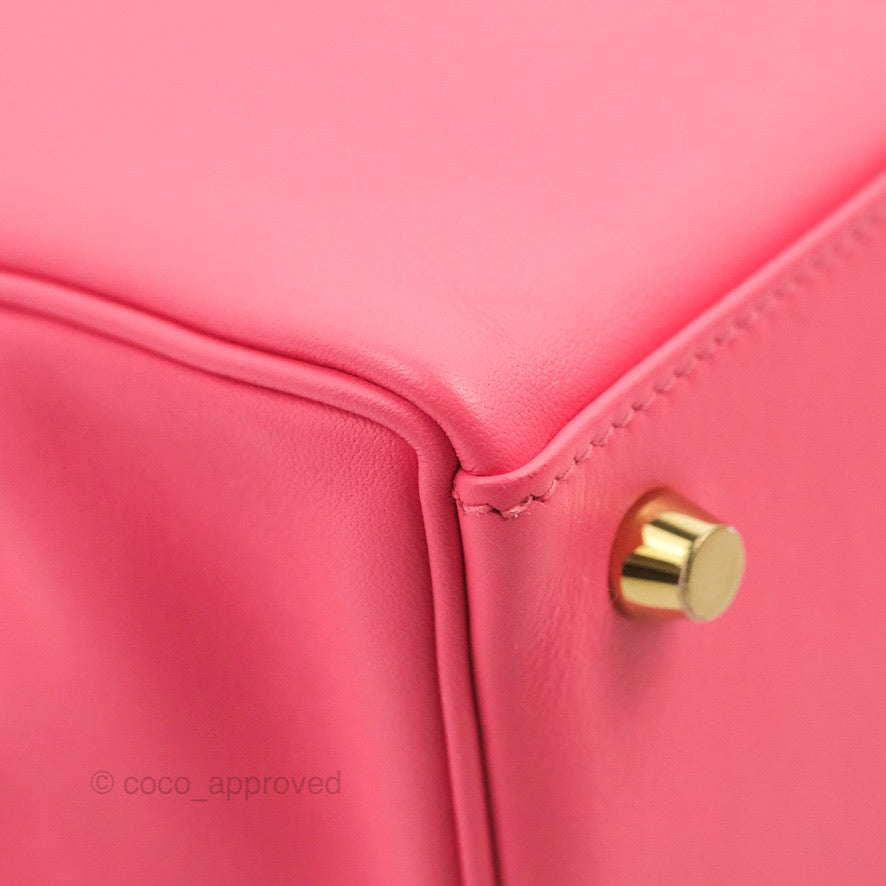 Hermès Retourne Kelly 25 Veau Swift Rose Azalee Gold Hardware
