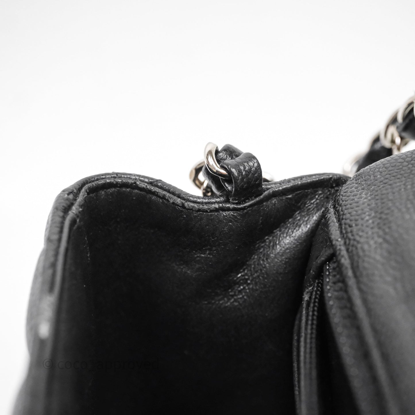 Chanel Mini Square Quilted Black Caviar Silver Hardware