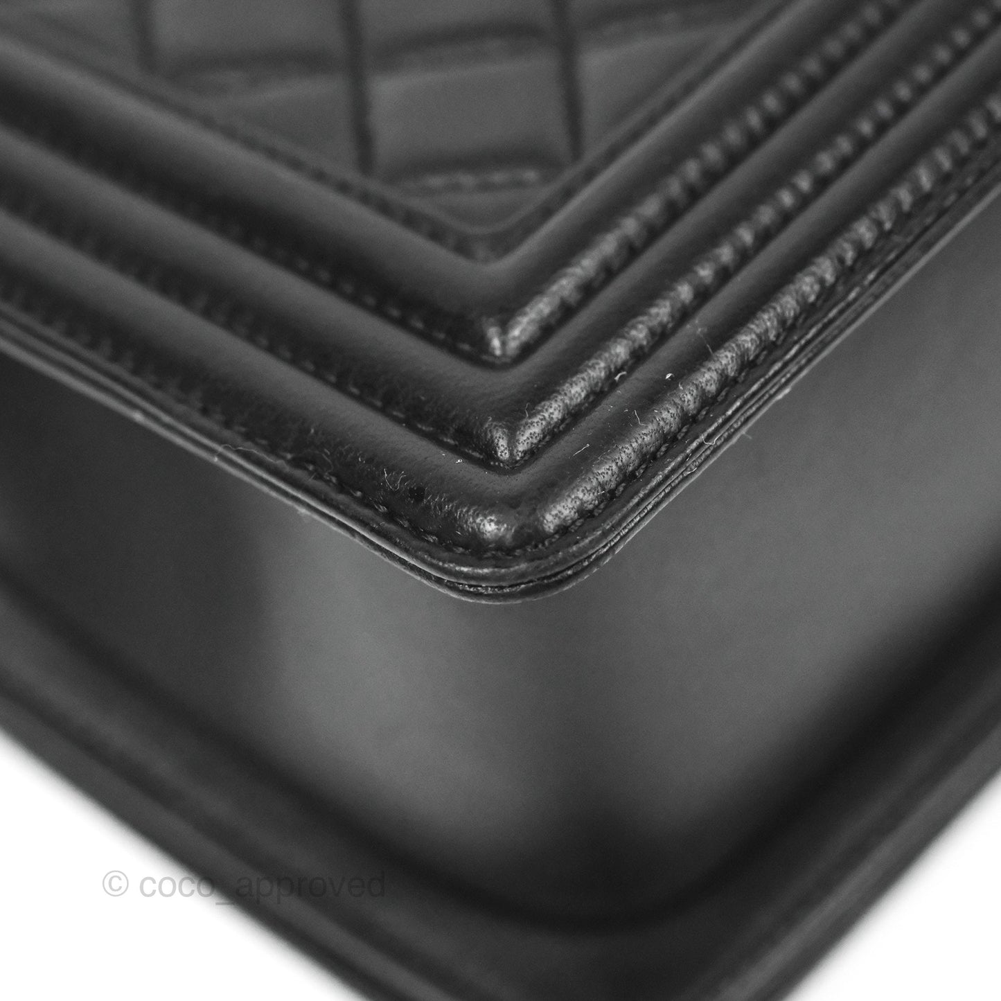 Chanel Quilted Medium Boy Black Lambskin Aged Gold Hardware