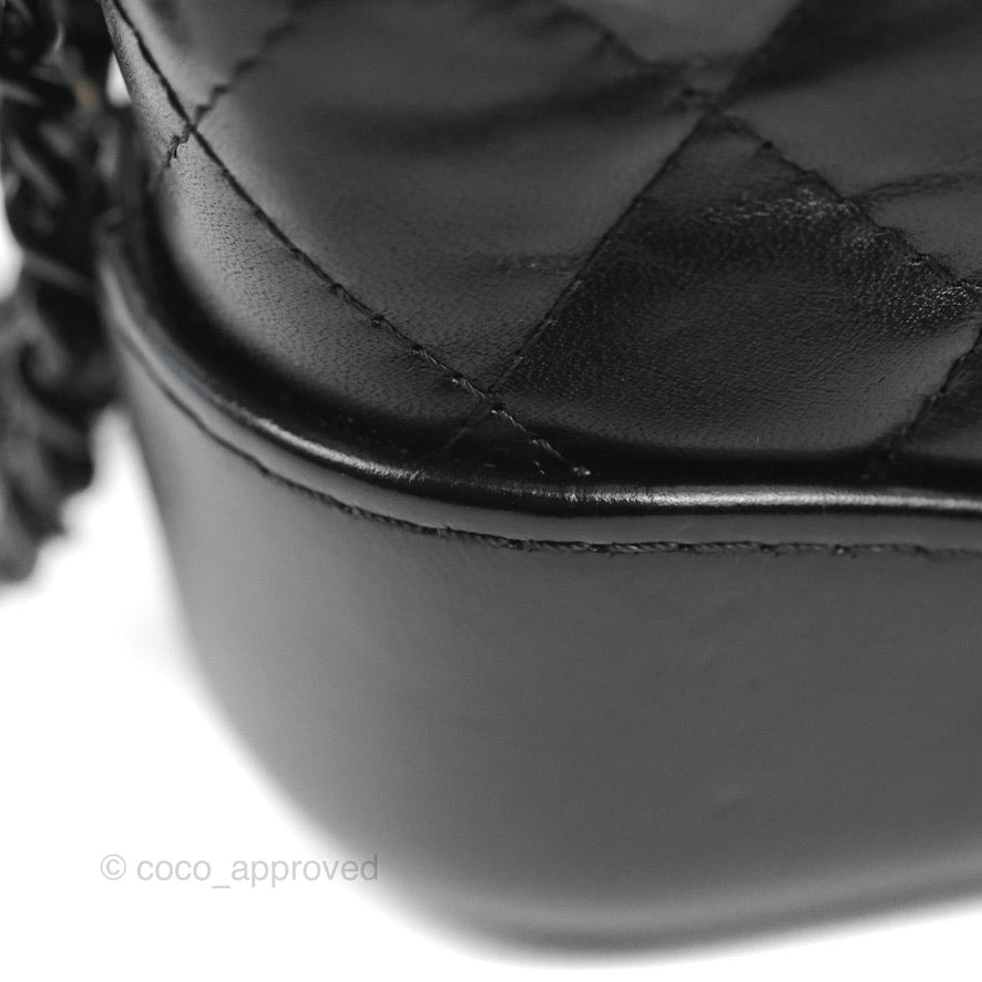Chanel Gabrielle Clutch With Chain Aged Calfskin So Black