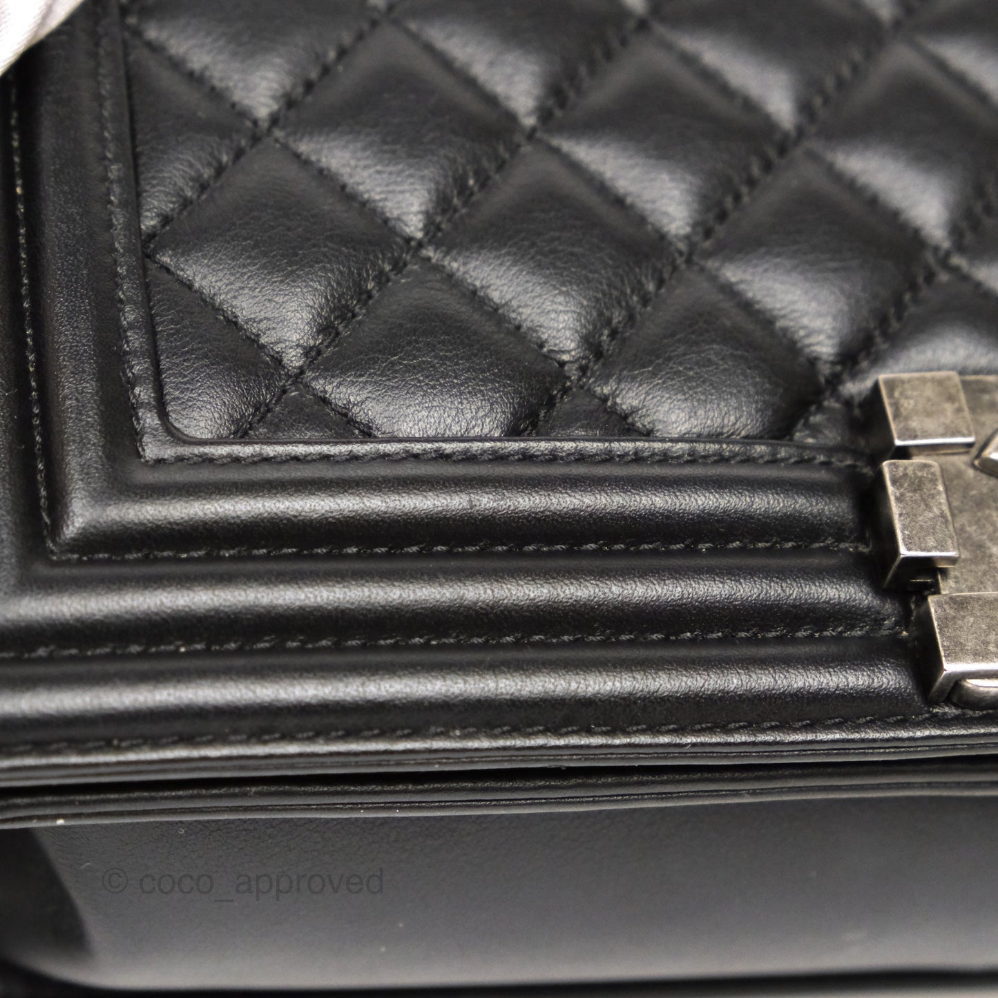 Chanel Medium Boy Quilted Black Calfskin Ruthenium Hardware