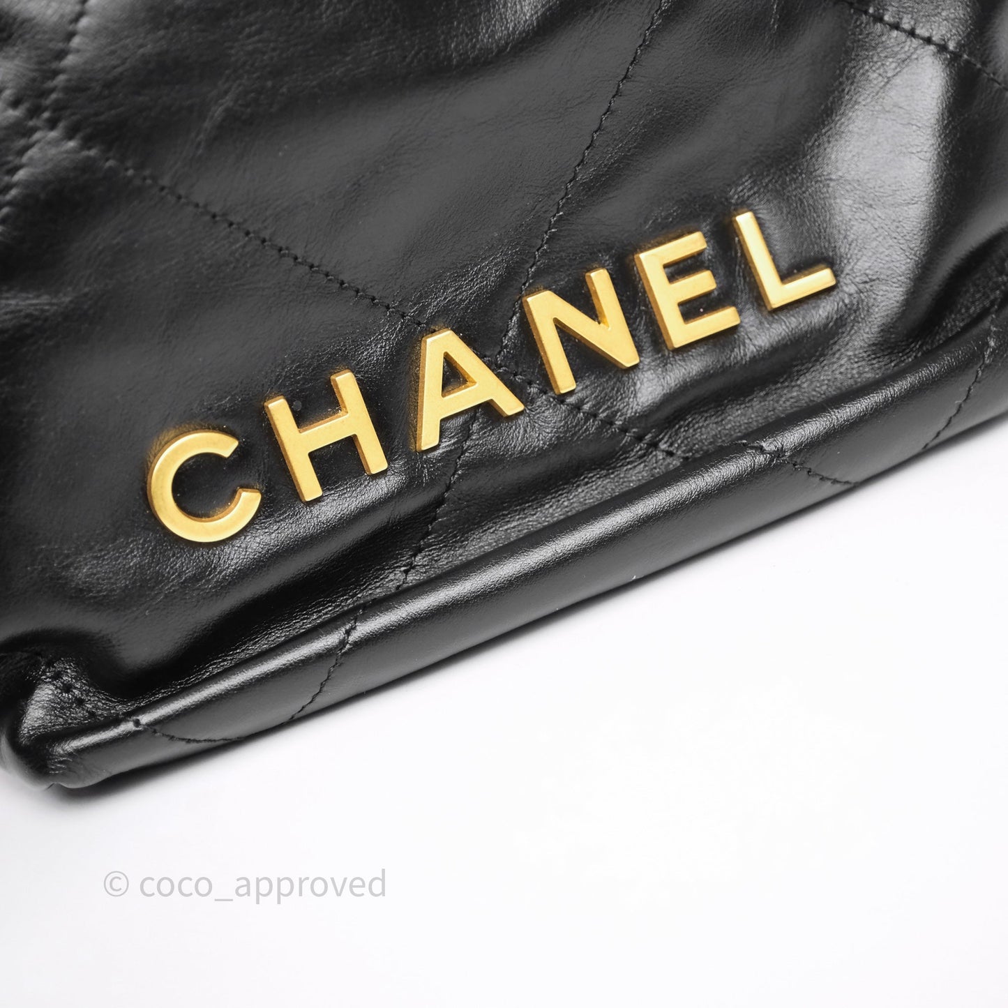 Chanel 22 Mini Bag Black Crumpled Calfskin