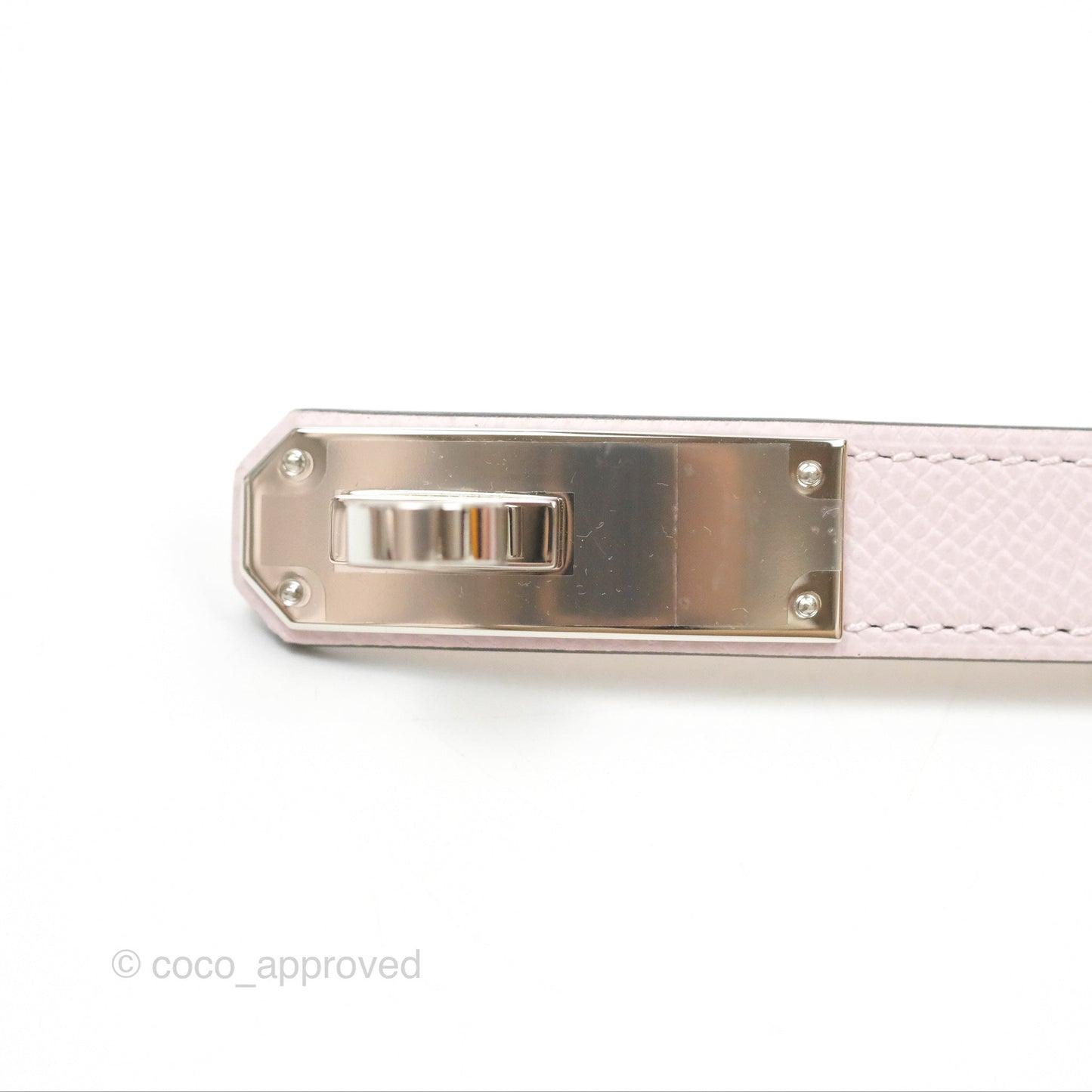 Hermès Kelly Buckle Belt Mauve Pâle Epsom Palladium Hardware