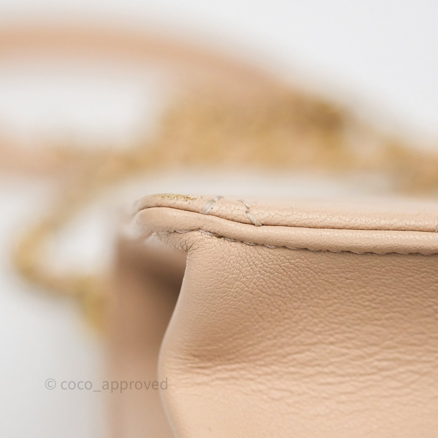 Chanel Chic Pearls Flap Quilted Beige Pink Goatskin Aged Gold Hardware