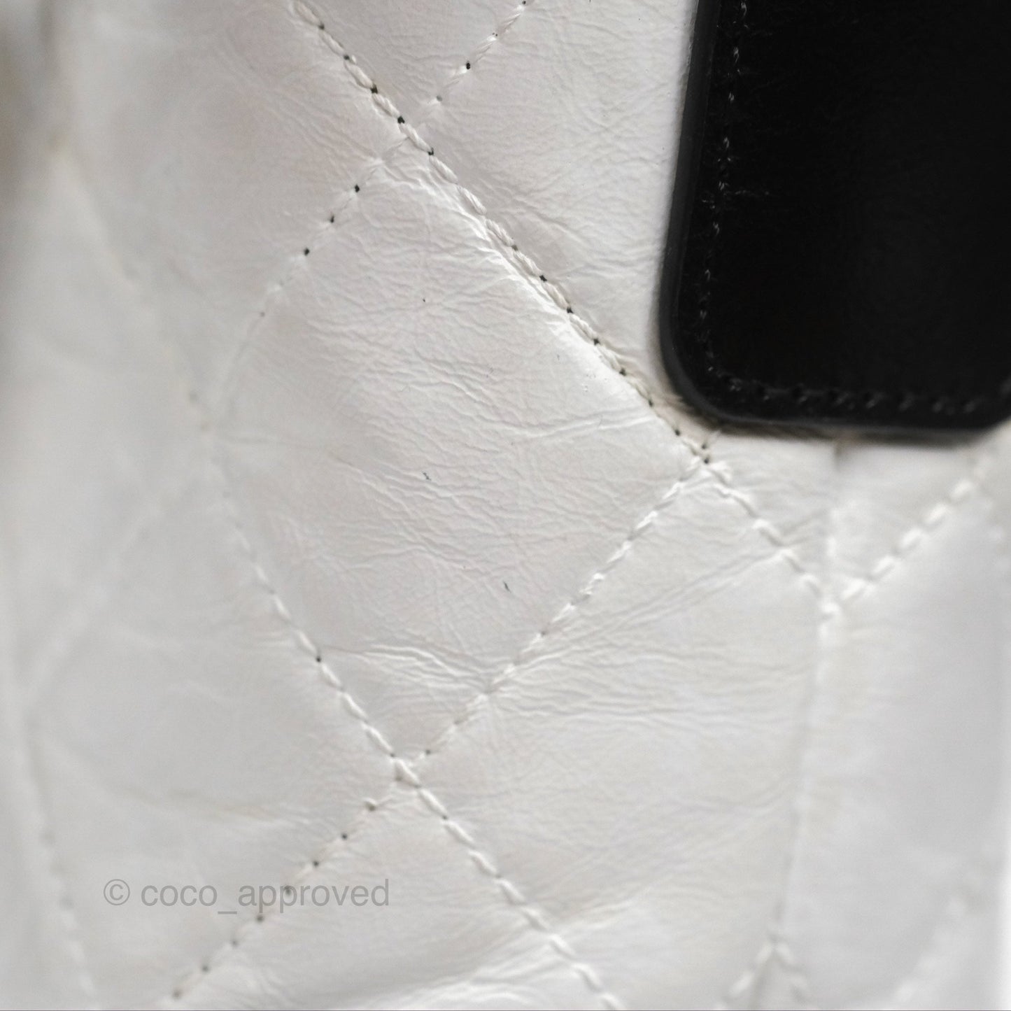 Chanel Small Gabrielle Hobo Quilted Black White Aged Calfskin