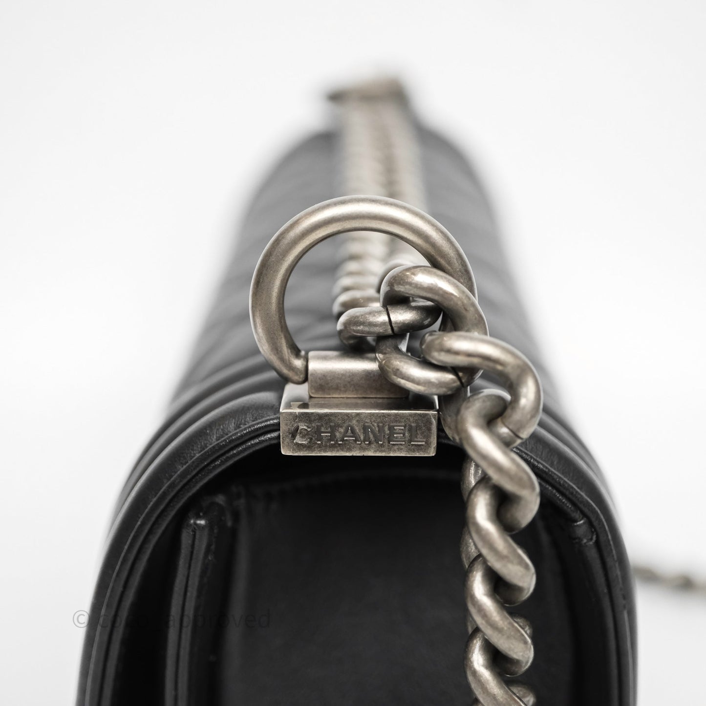 Chanel Quilted Medium Boy Black Calfskin Ruthenium Hardware