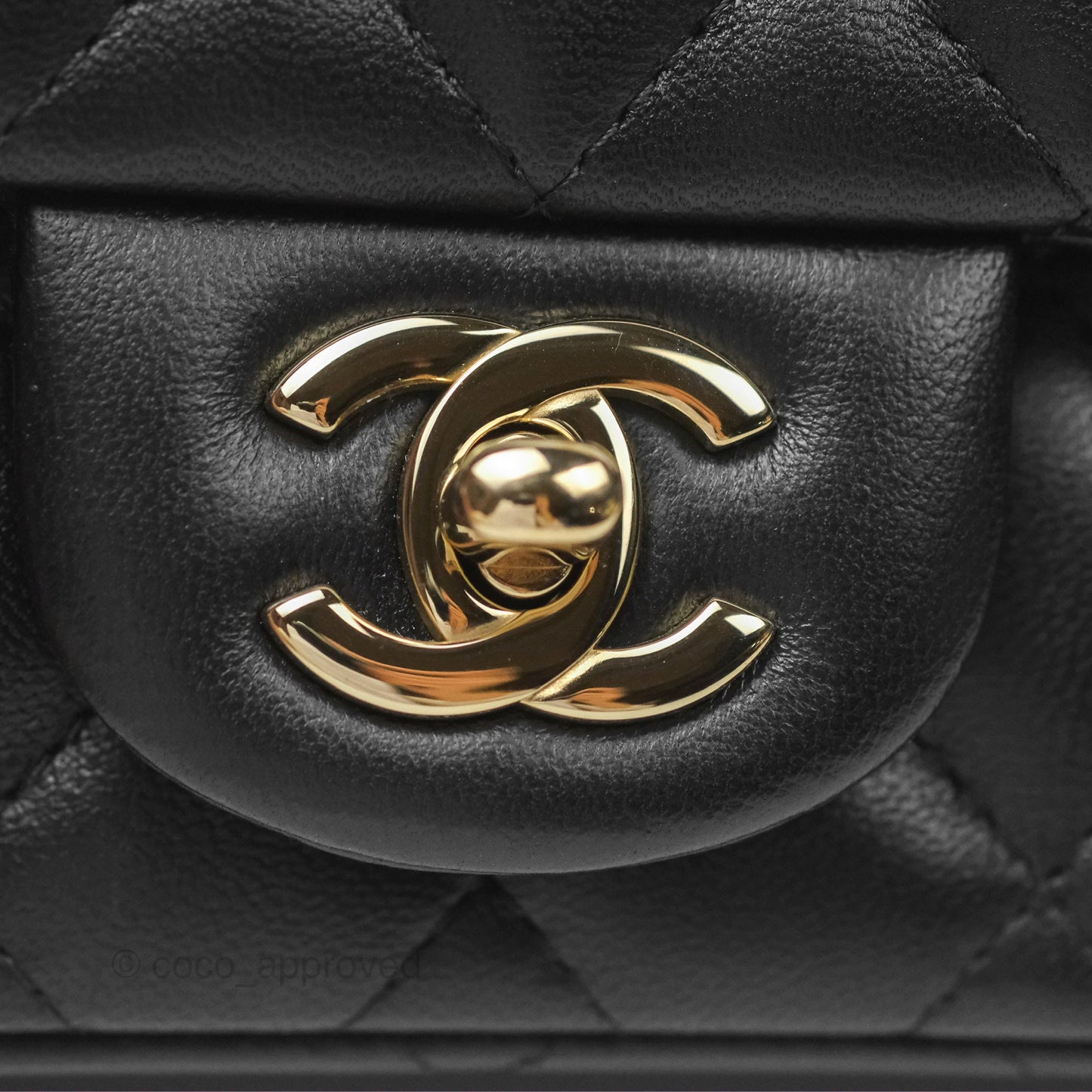 Chanel Mini Square Flap Bag Quilted Black Lambskin Gold Hardware