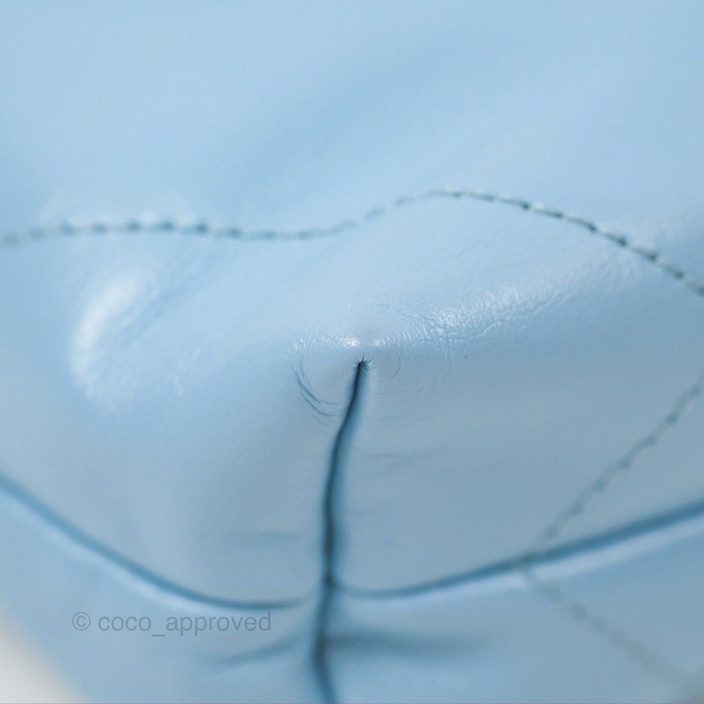 Chanel 22 Mini Bag Light Blue Shiny Crumpled Calfskin