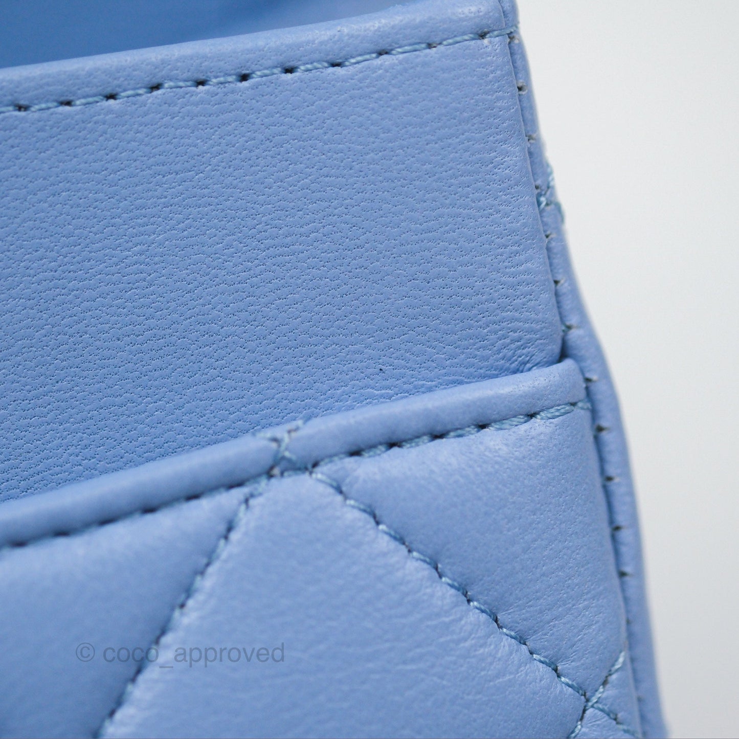Chanel Small Classic Quilted Flap Sky Blue Lambskin Gold Hardware