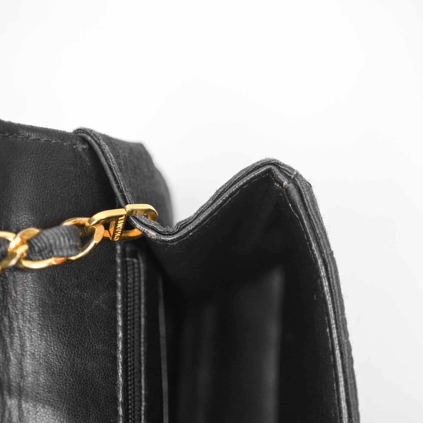 Chanel Vintage Small Flap Bag Black Grosgrain 24K Gold Hardware