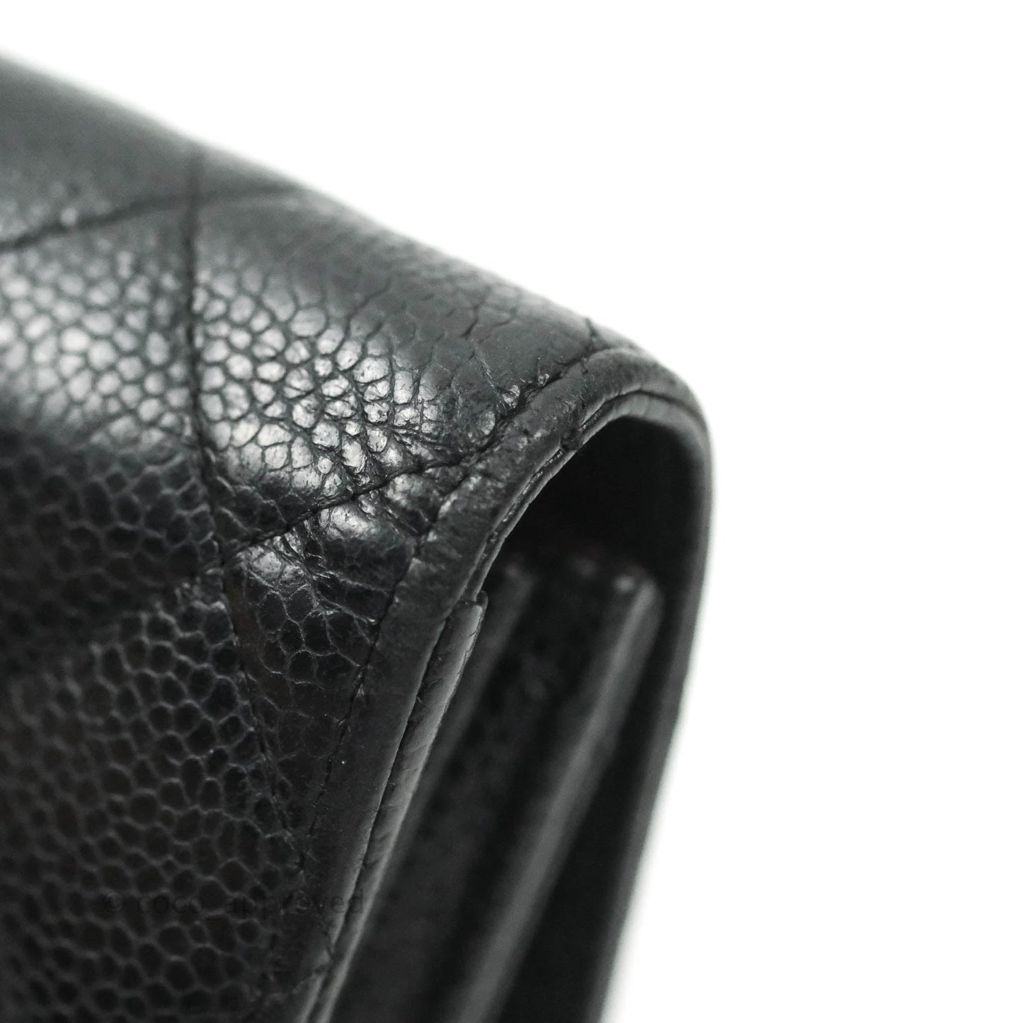 Chanel Quilted Long Wallet Black Caviar Gold Hardware