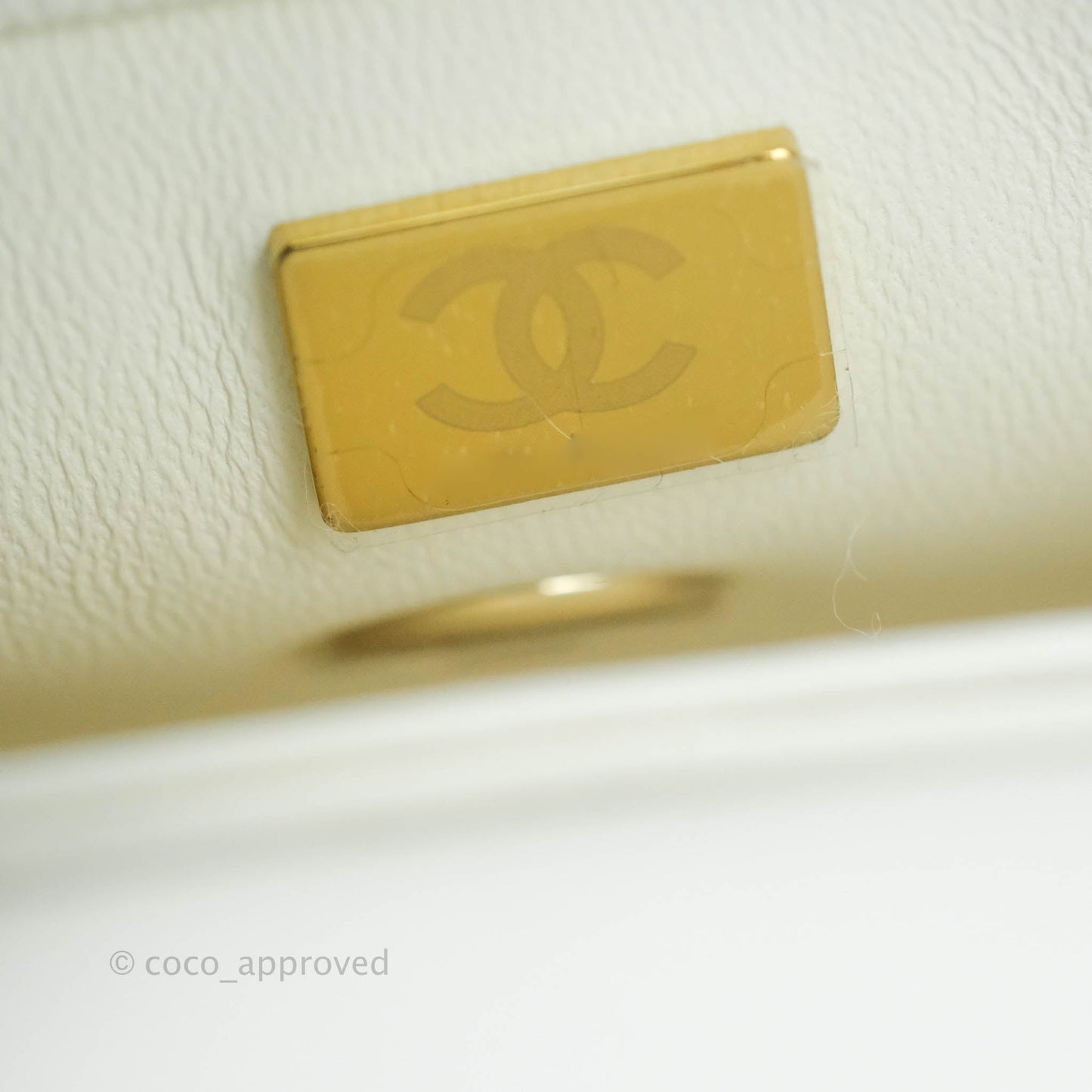 Chanel Extra Mini Coco Handle Quilted White Caviar Gold Hardware