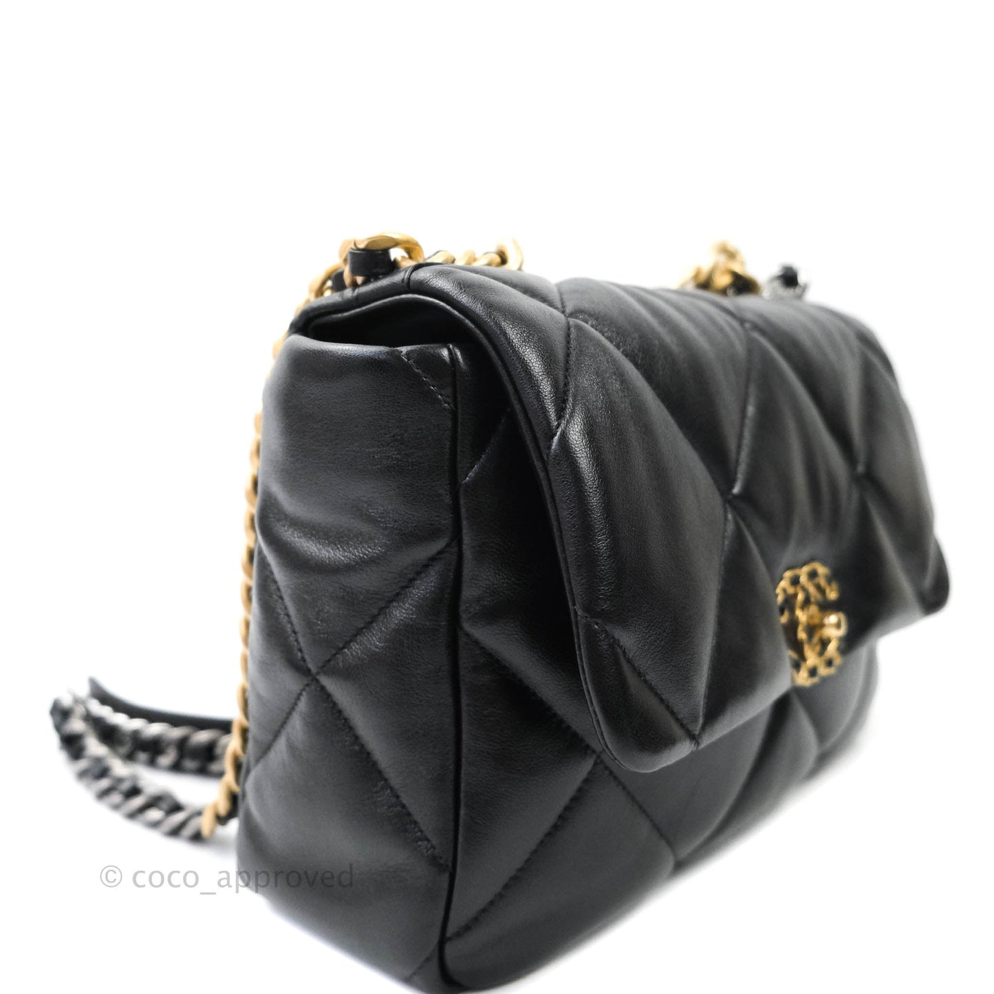 Chanel 19 Medium Black Mixed Hardware Goatskin
