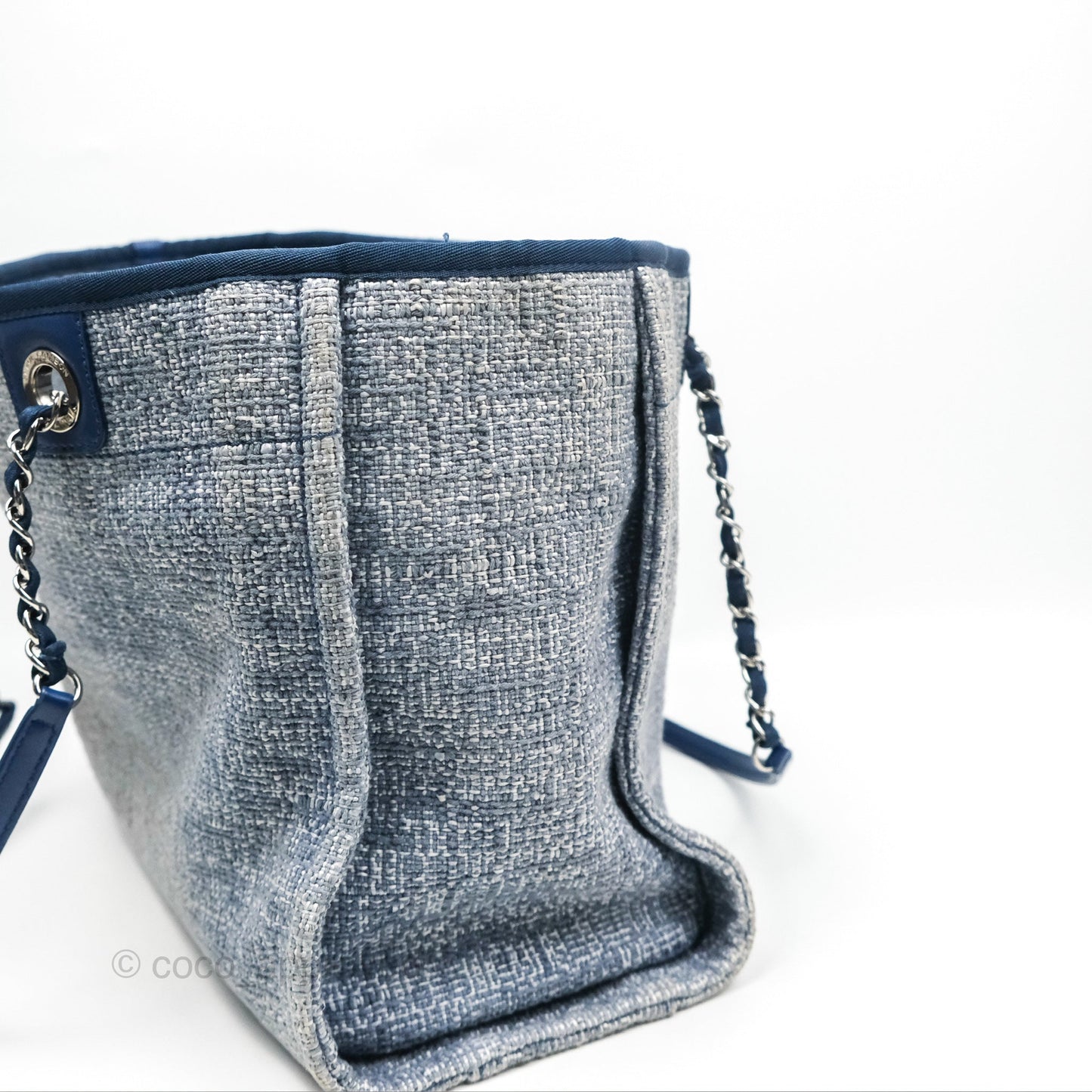Chanel Medium Deauville Tote Blue Canvas