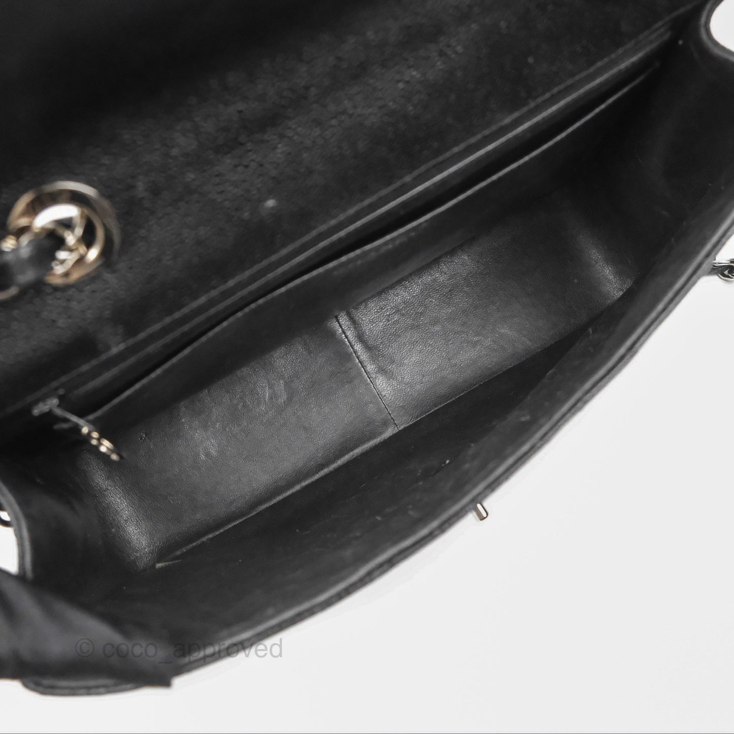 Chanel Classic Vintage Jumbo Single Flap Black Caviar Silver Hardware