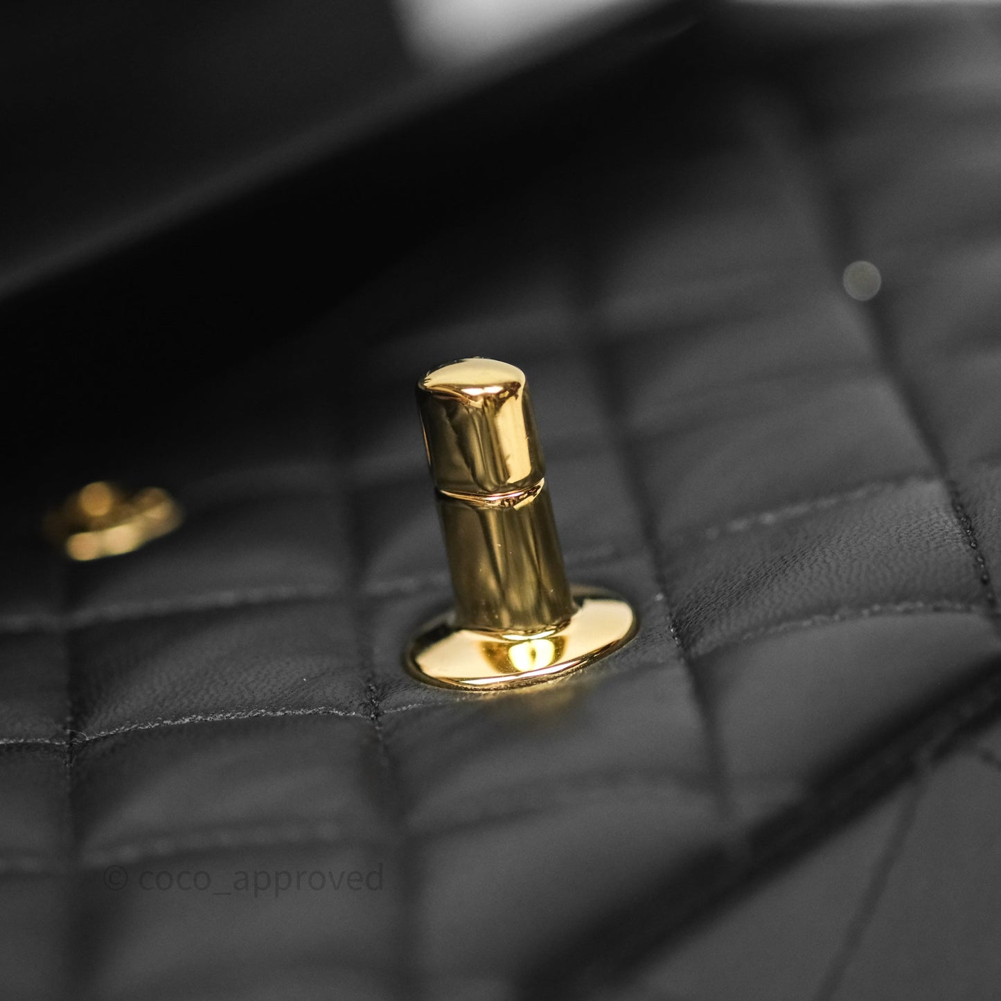 Chanel Classic M/L Medium Flap Quilted Black Lambskin Gold Hardware