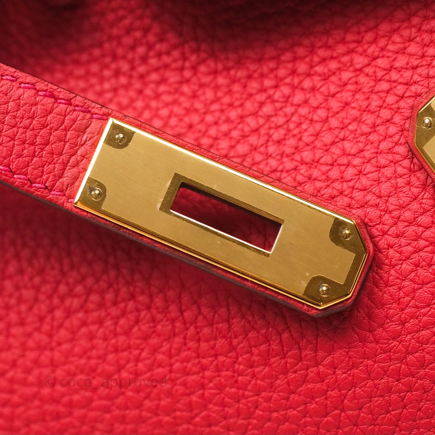 Hermès Birkin 30 Retourne Geranium D5 Togo Gold Hardware