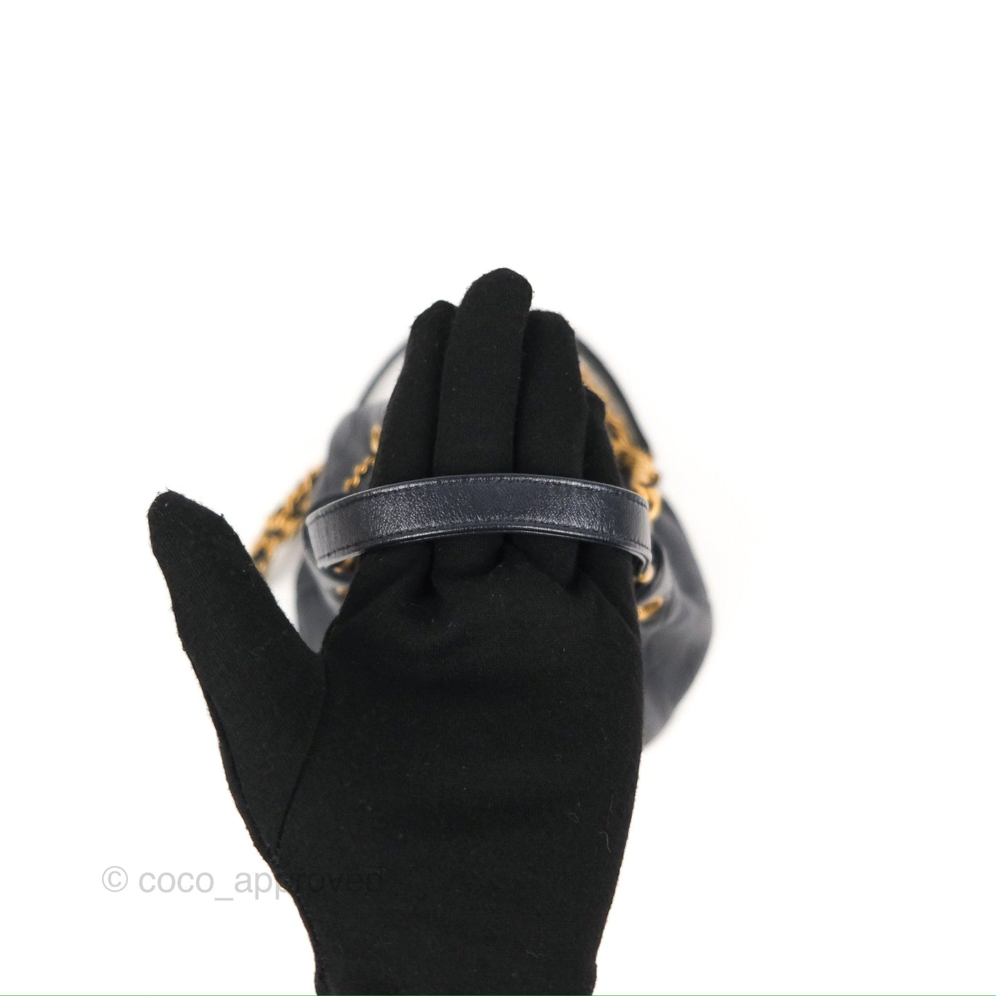 Chanel Quilted Top Handle Drawstring Bucket Bag Iridescent Navy Calfskin Aged Gold Hardware