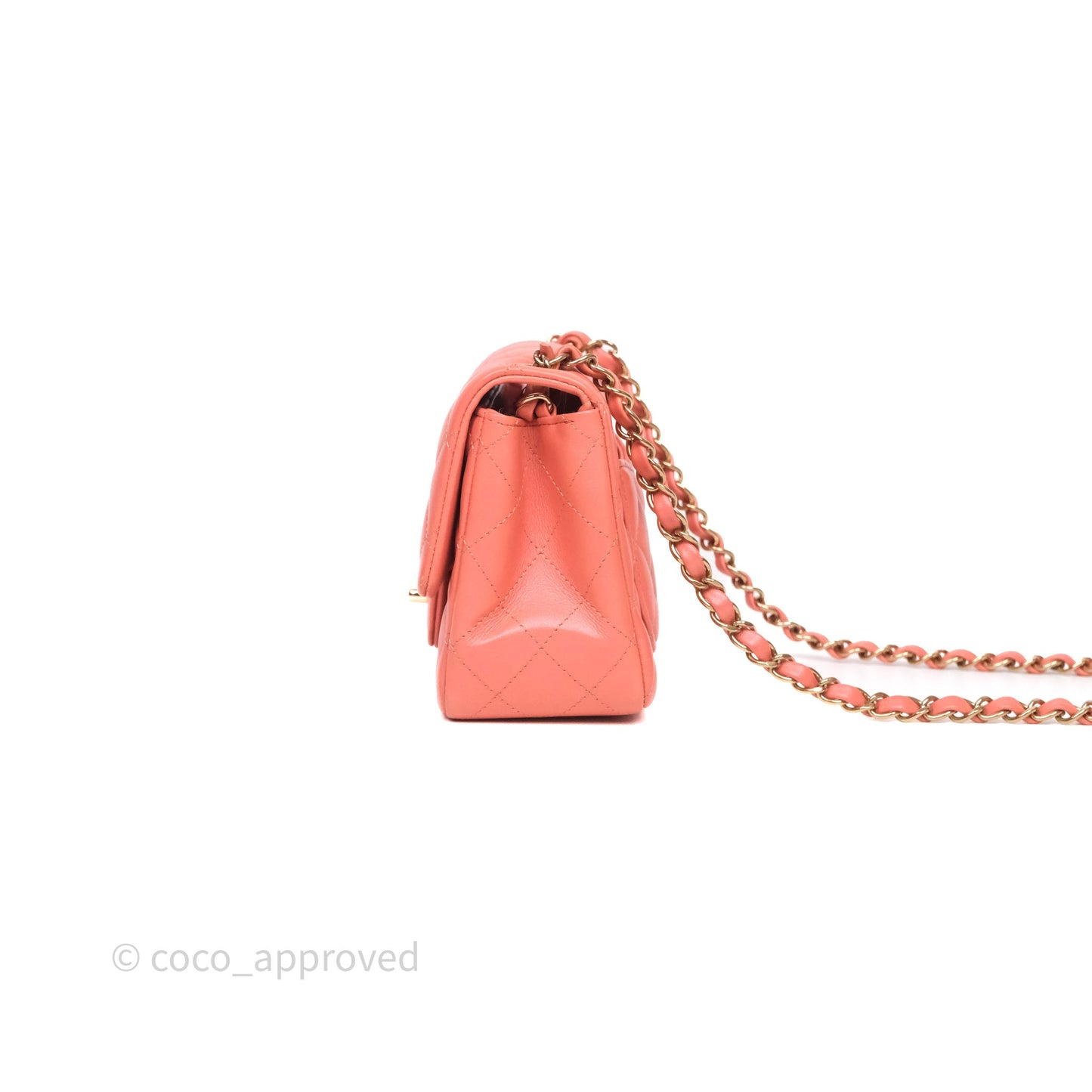 Chanel Mini Square Flap Quilted Pink Lambskin Gold Hardware