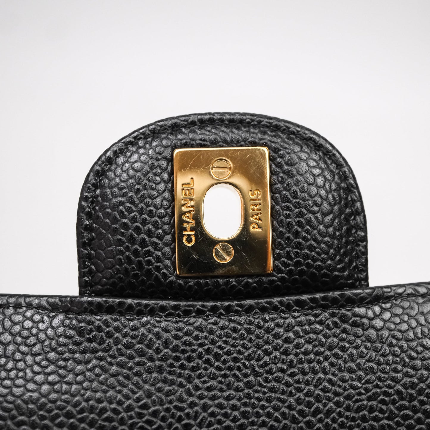 Chanel Medium Classic Flap Quilted Black Caviar Gold Hardware