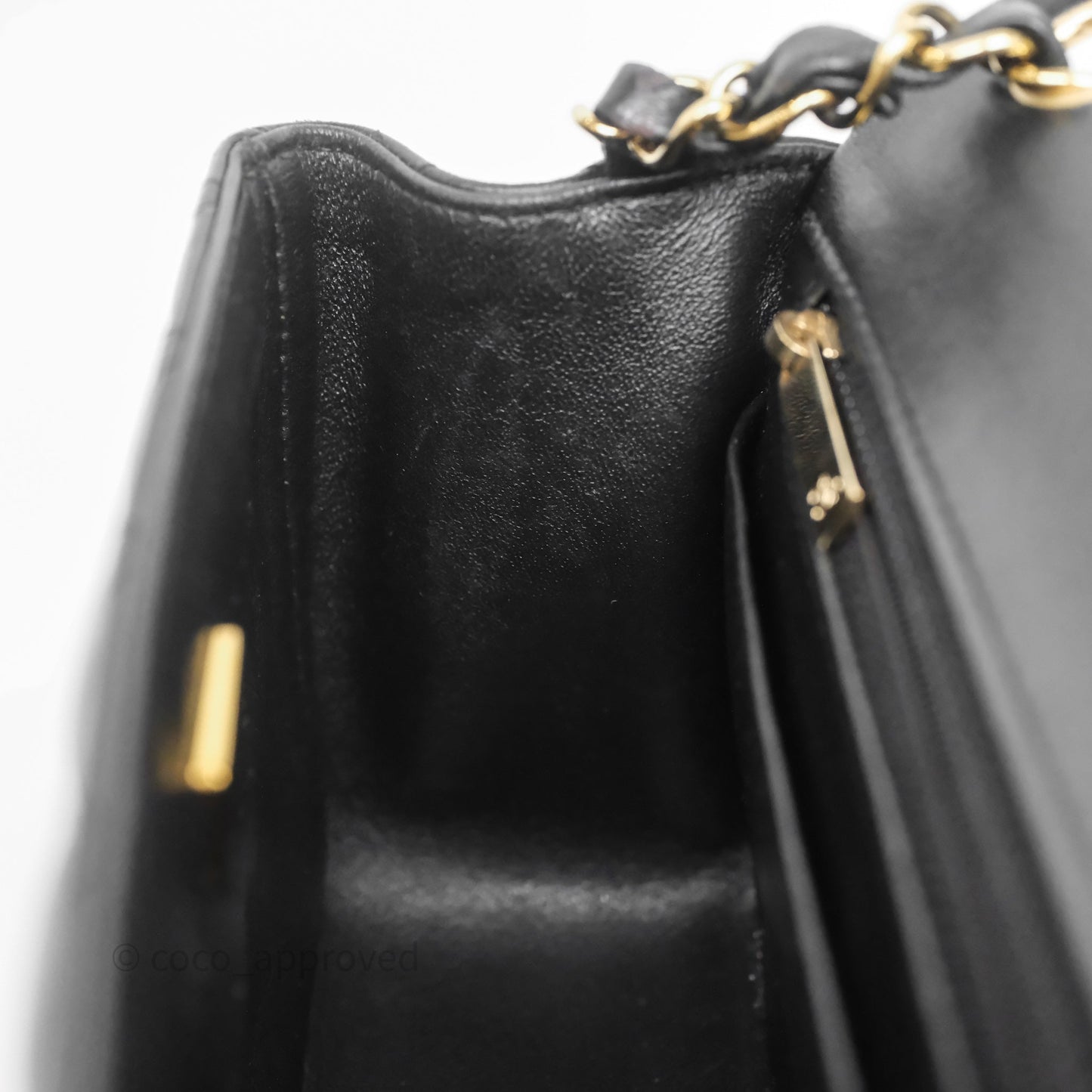Chanel Mini Square Quilted Black Lambskin Gold Hardware