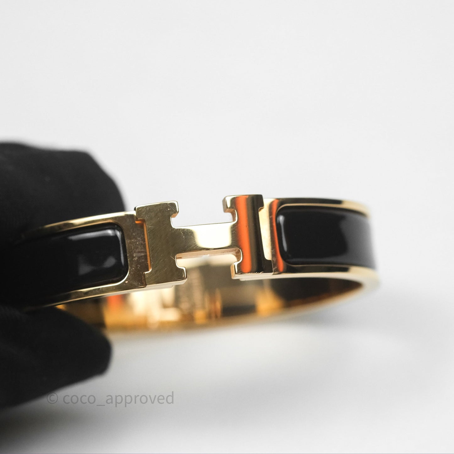 Hermès Clic H Bracelet Black Rose Gold PM