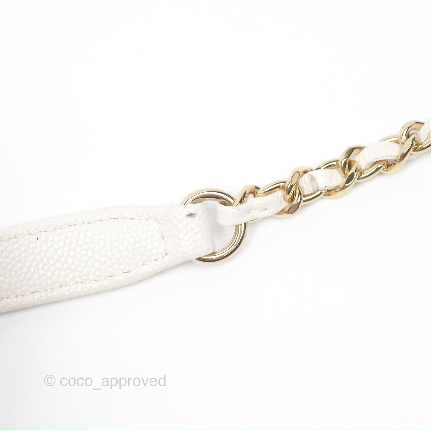 Chanel Extra Mini Quilted Coco Handle White Caviar Gold Hardware