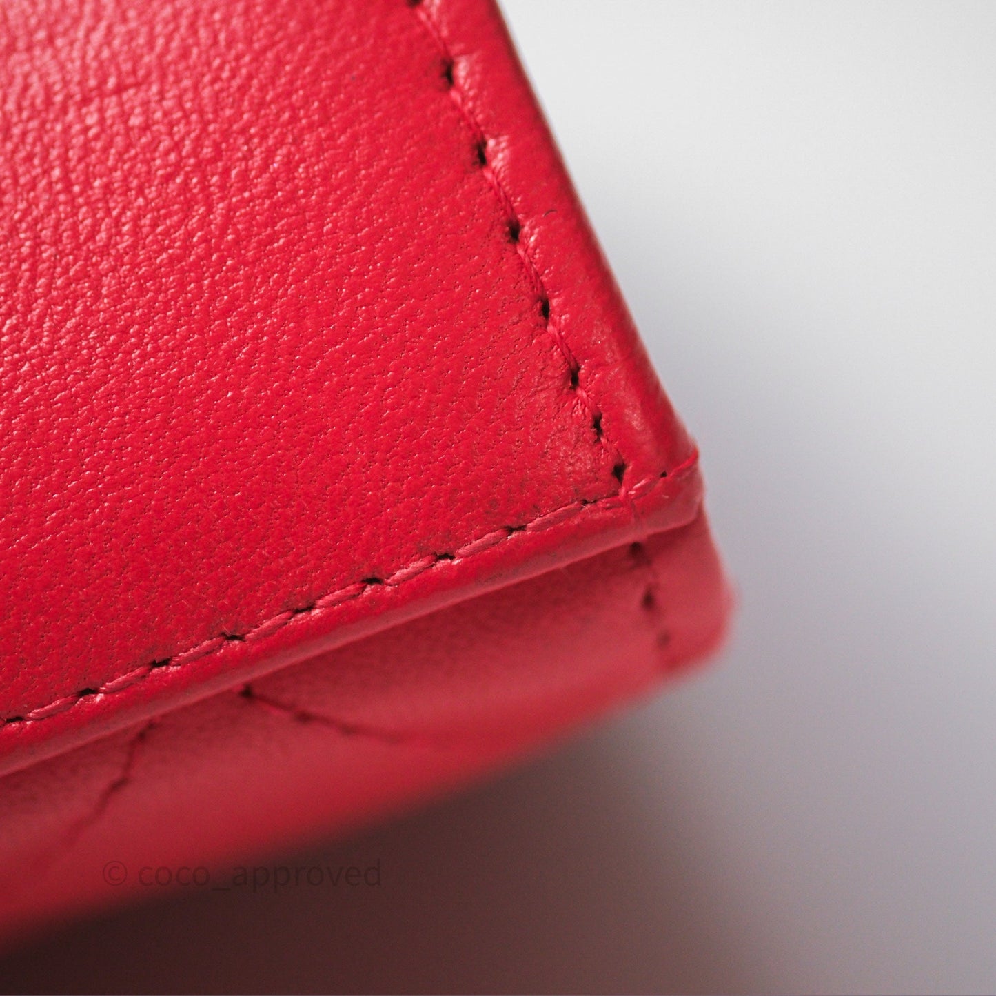 Chanel Mini Quilted Trendy CC Clutch With Chain Red Lambskin Gold Hardware